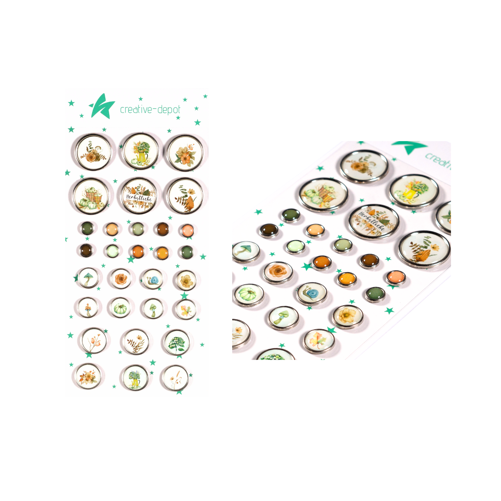 Dekorative Ziernieten - Herbstblumen