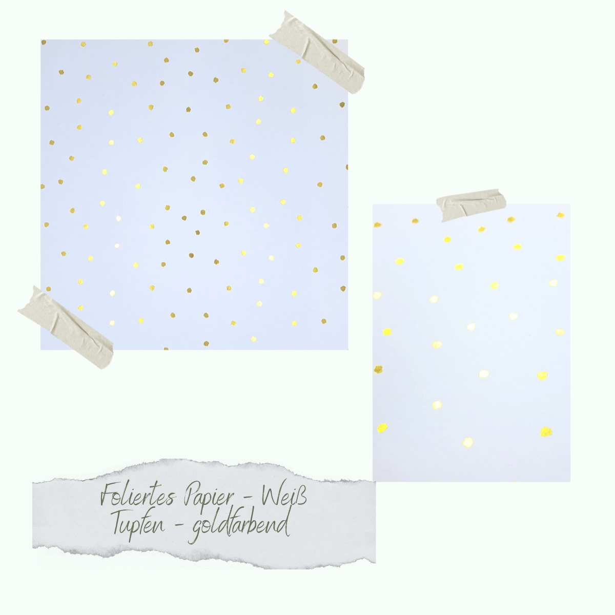 CD-DG-002-1 Papier plastifié - Weiß - Tupfen - goldfarbend