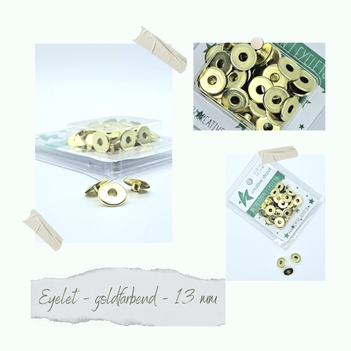 Width Eyelets - goldfarbend - 13mm