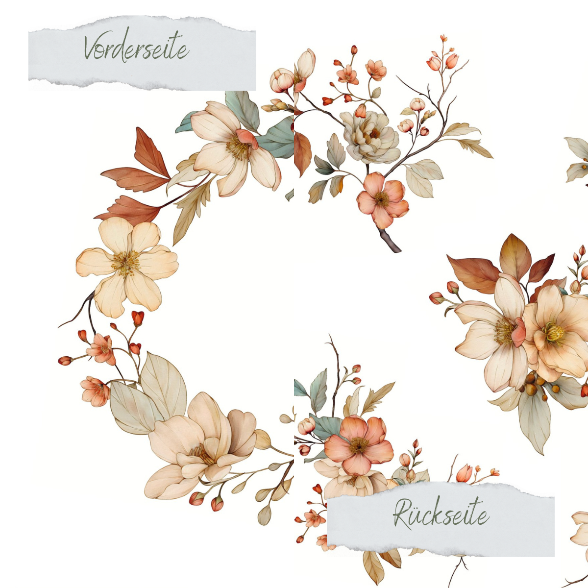 Papel de diseño - Herbstkranz - Doppelseitig bedruckt Papel de diseño - Herbstkranz - Doppelseitig bedruckt