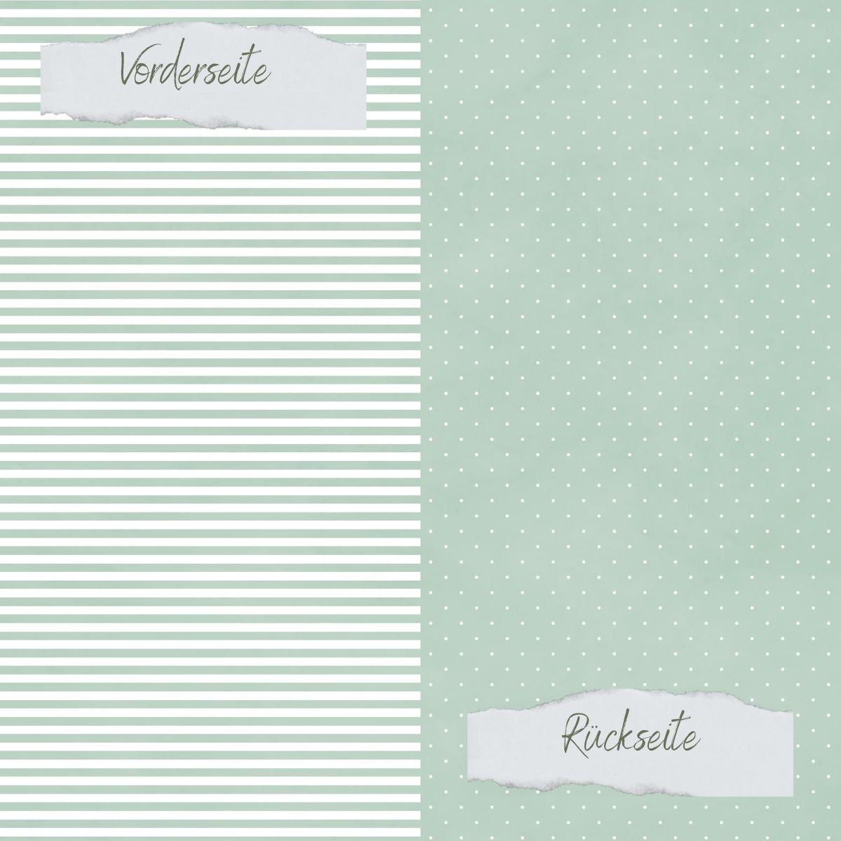 Papel de diseño - Basic - Vintage Mint - Mini Pünktchen + Schmale Streifen - Doppelseitig bedruckt Papel de diseño - Basic - Vintage Mint - Mini Pünktchen + Schmale Streifen - Doppelseitig bedruckt
