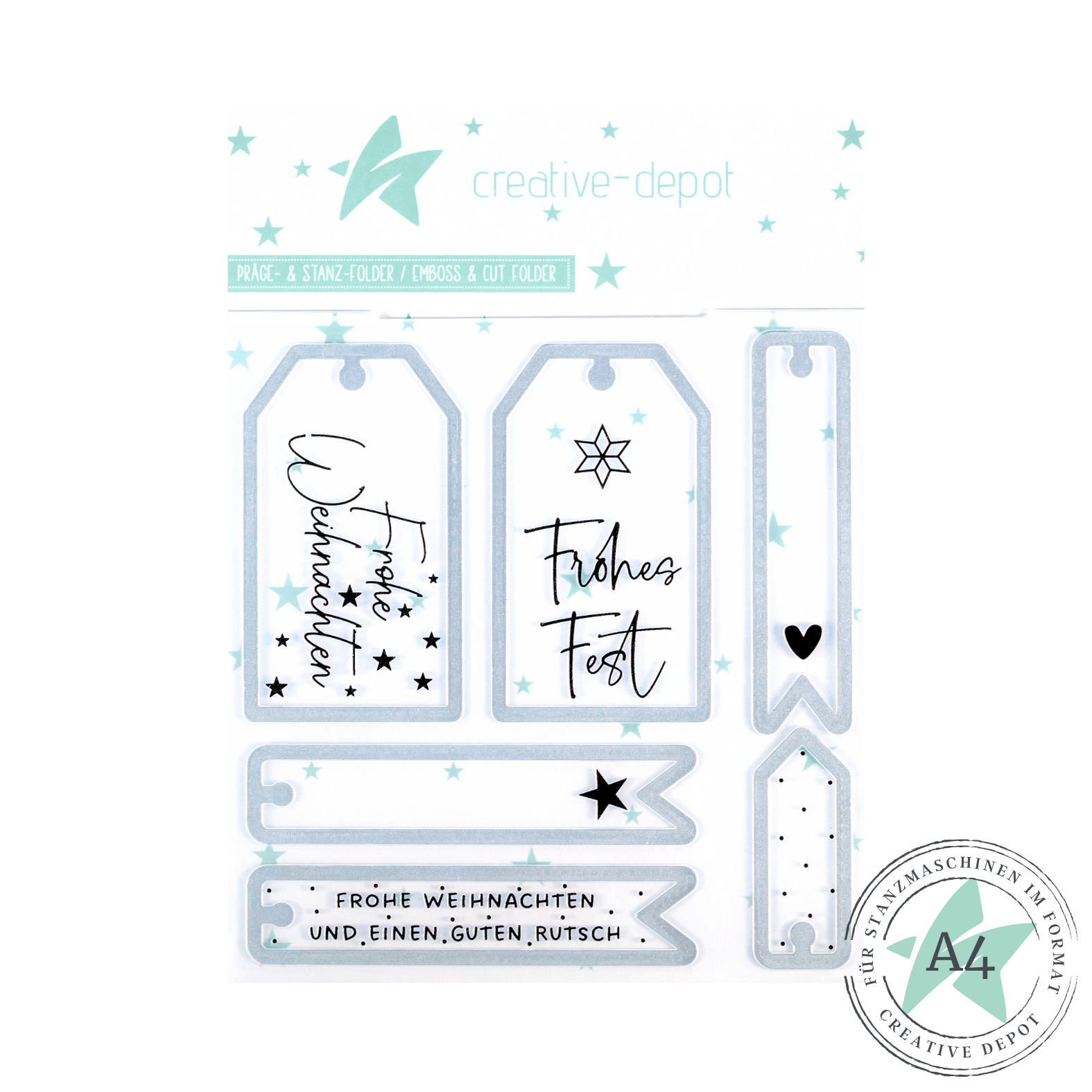 Cut & Emboss Folder - Weihnachtstags - 15 x 15 cm Cut & Emboss Folder - Weihnachtstags - 15 x 15 cm