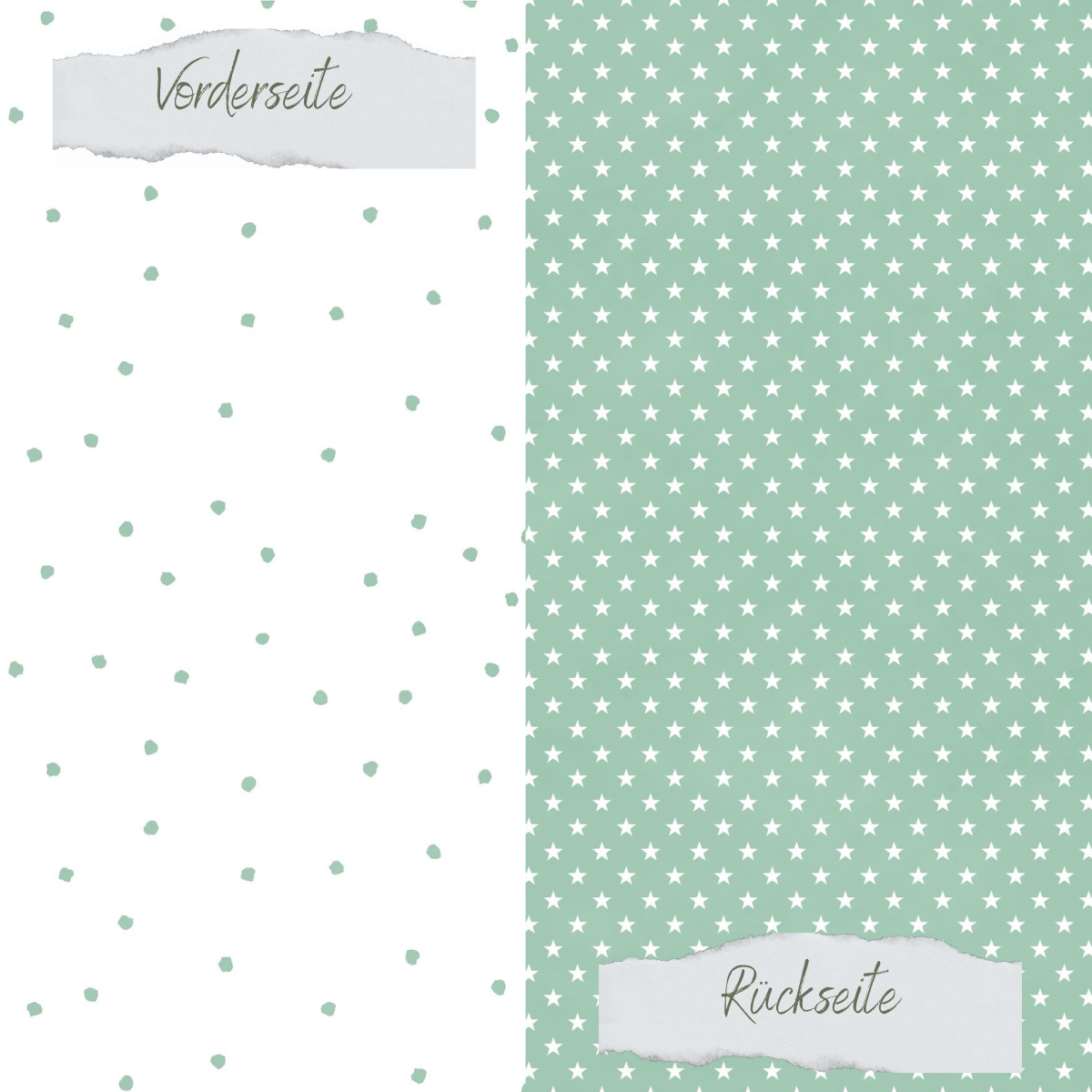 Papel de diseño - Basic - Eukalyptus - Tupfen + Sternchen - Doppelseitig bedruckt   Papel de diseño - Basic - Eukalyptus - Tupfen + Sternchen - Doppelseitig bedruckt