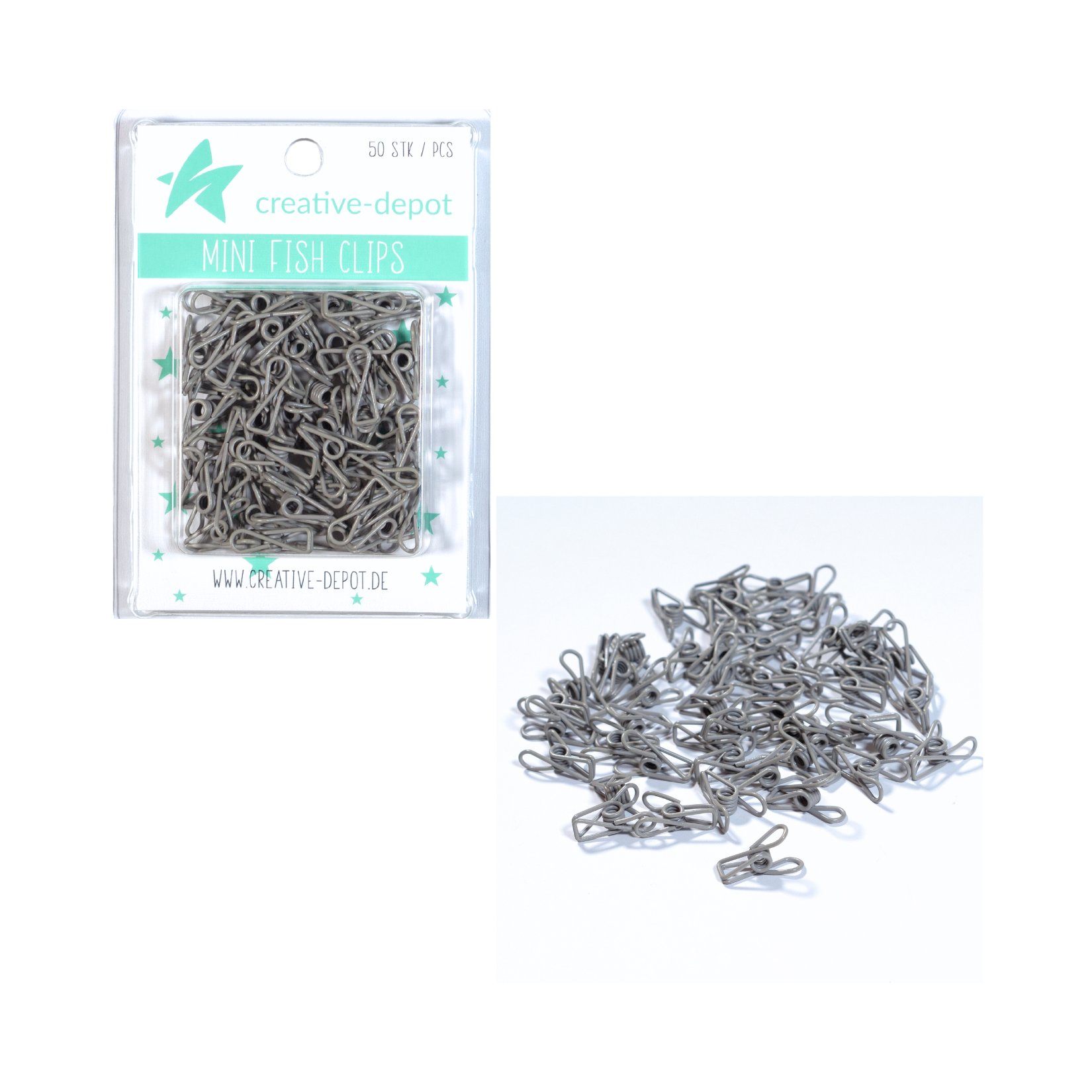 Mini Fish Clip - Taupe - Matt - 50 Stück