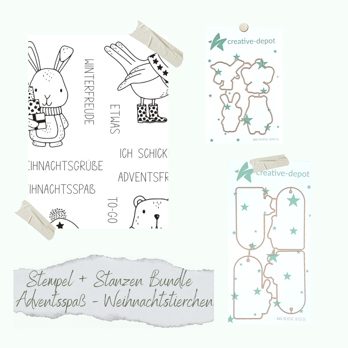 Bundle - Stamp set & punches - Weihnachtstierchen