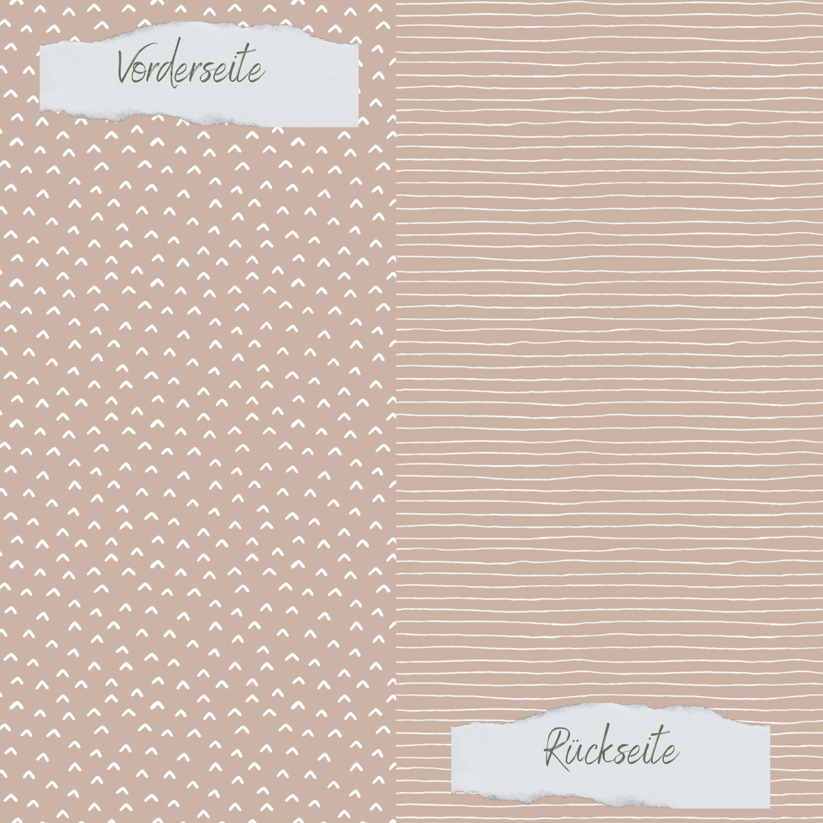 Papel de diseño - Basic - Latte - Doodle Dächer + Streifen - Doppelseitig bedruckt