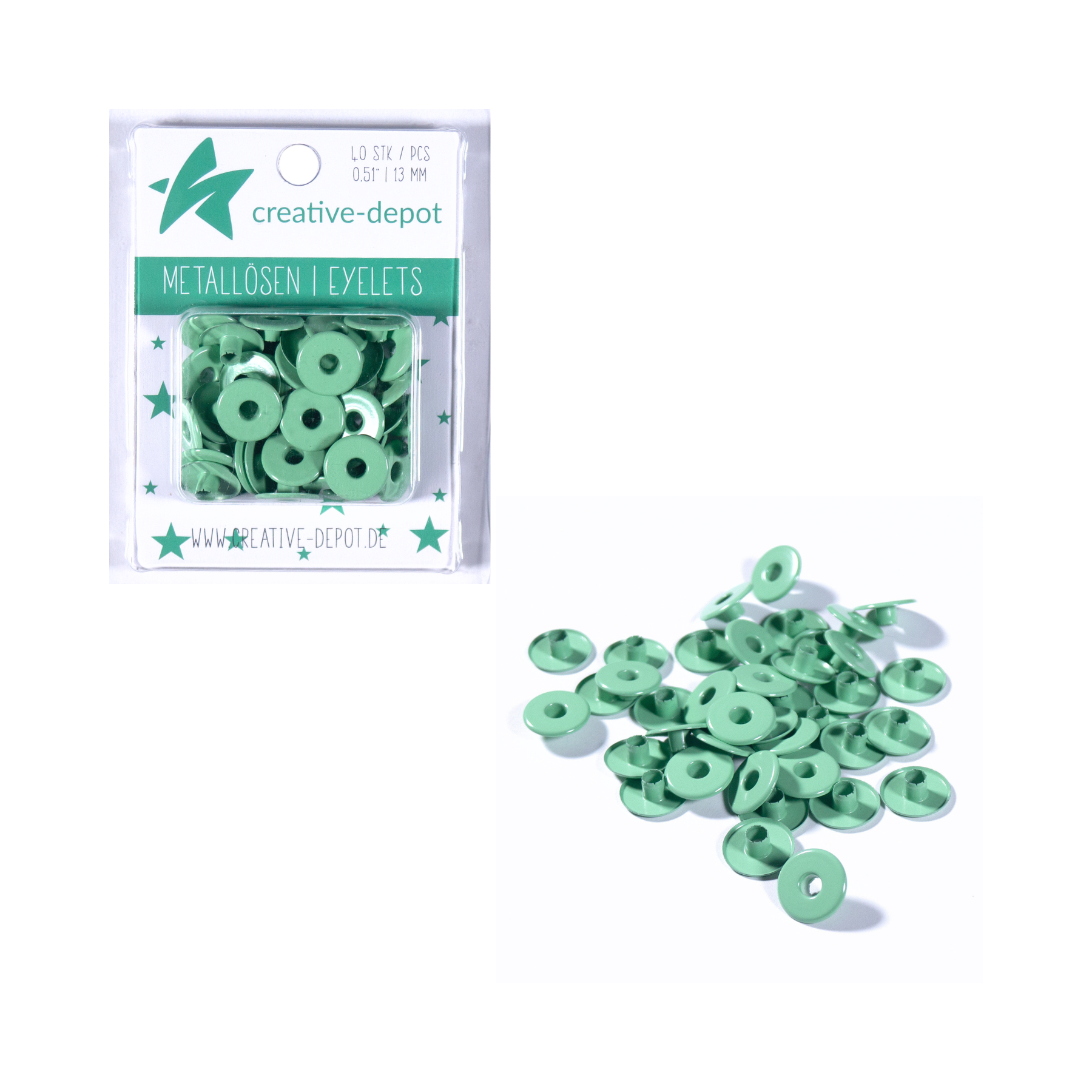 Largeur des œillets - Menthe - 13 mm
