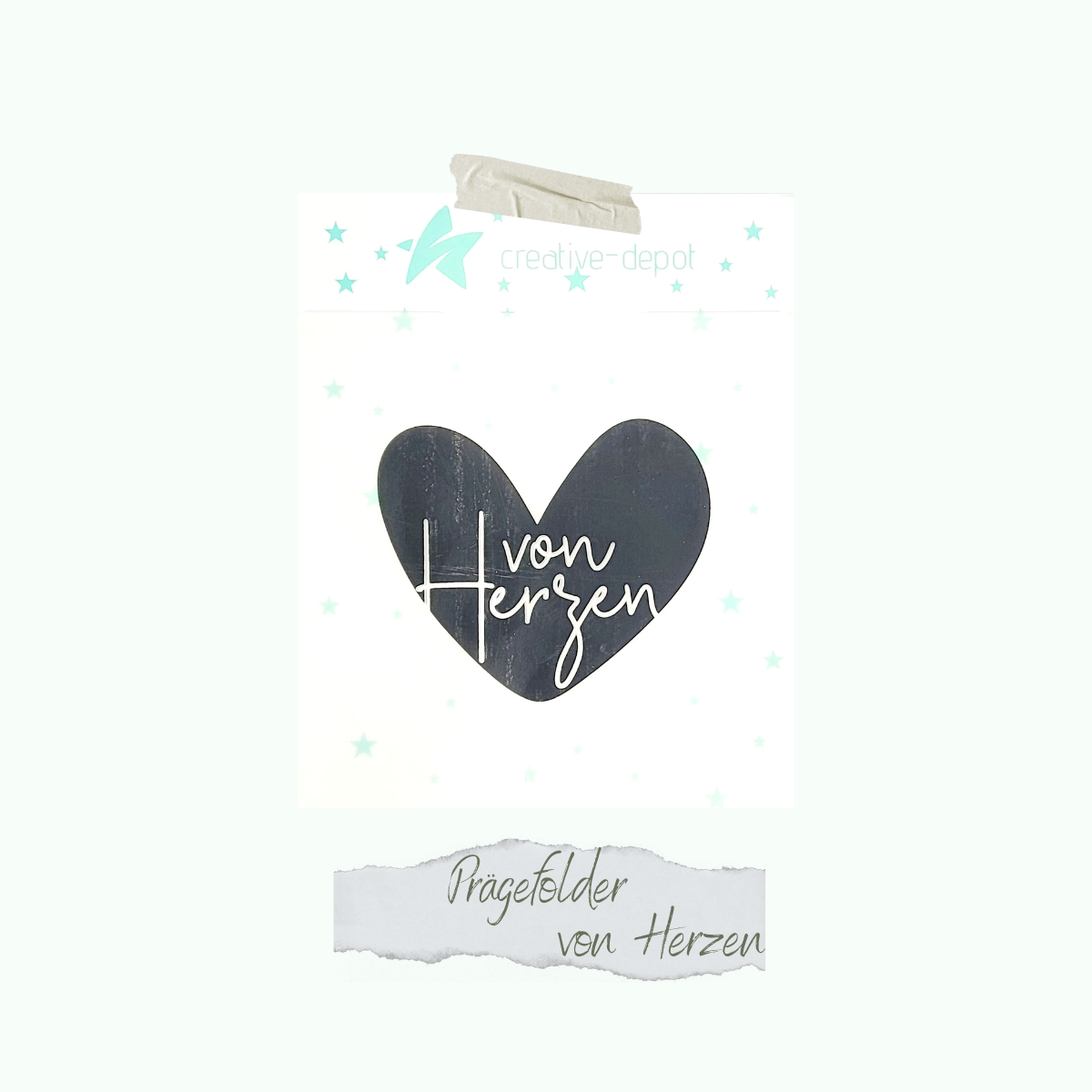 Embossing folder - Doodle heart - From the heart - 15 x 15 cm