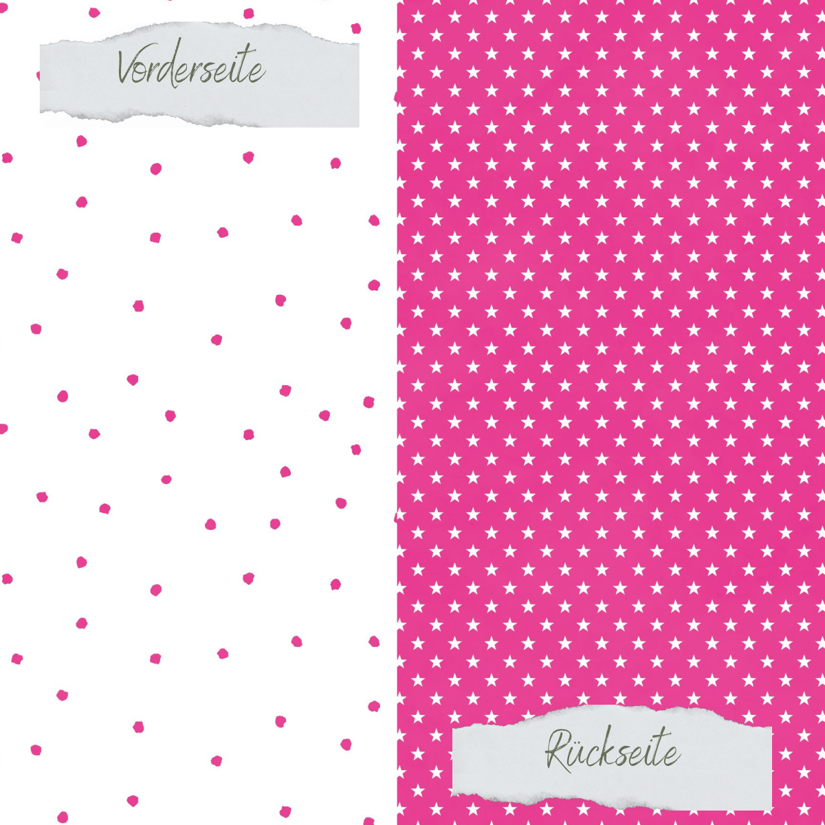 Papier à dessin - Basic - Sommerpink - Tupfen + Sternchen - Doppelseitig bedruckt 