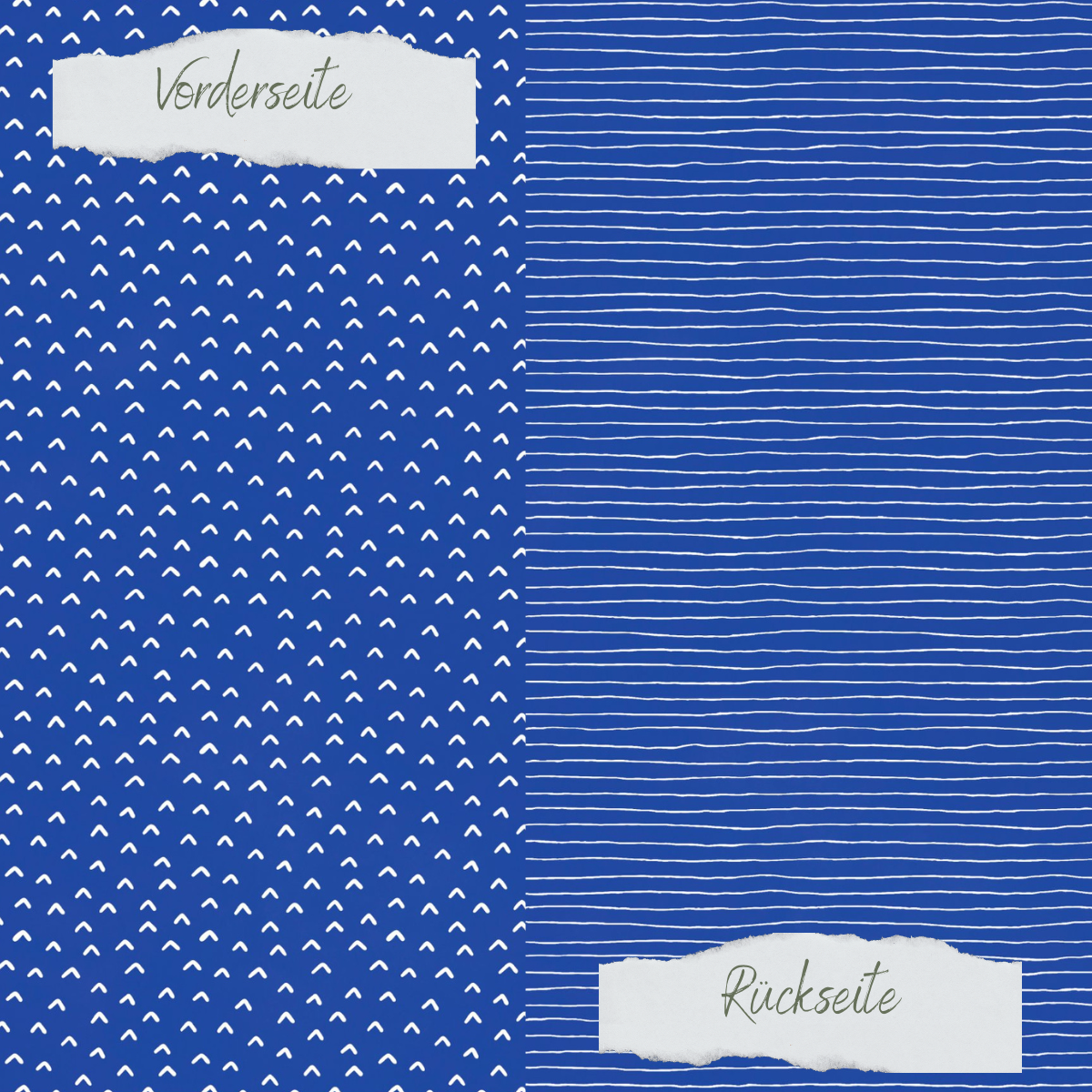 Papel de diseño - Basic - Tintenblau - Doodle Dächer + Streifen - Doppelseitig bedruckt 