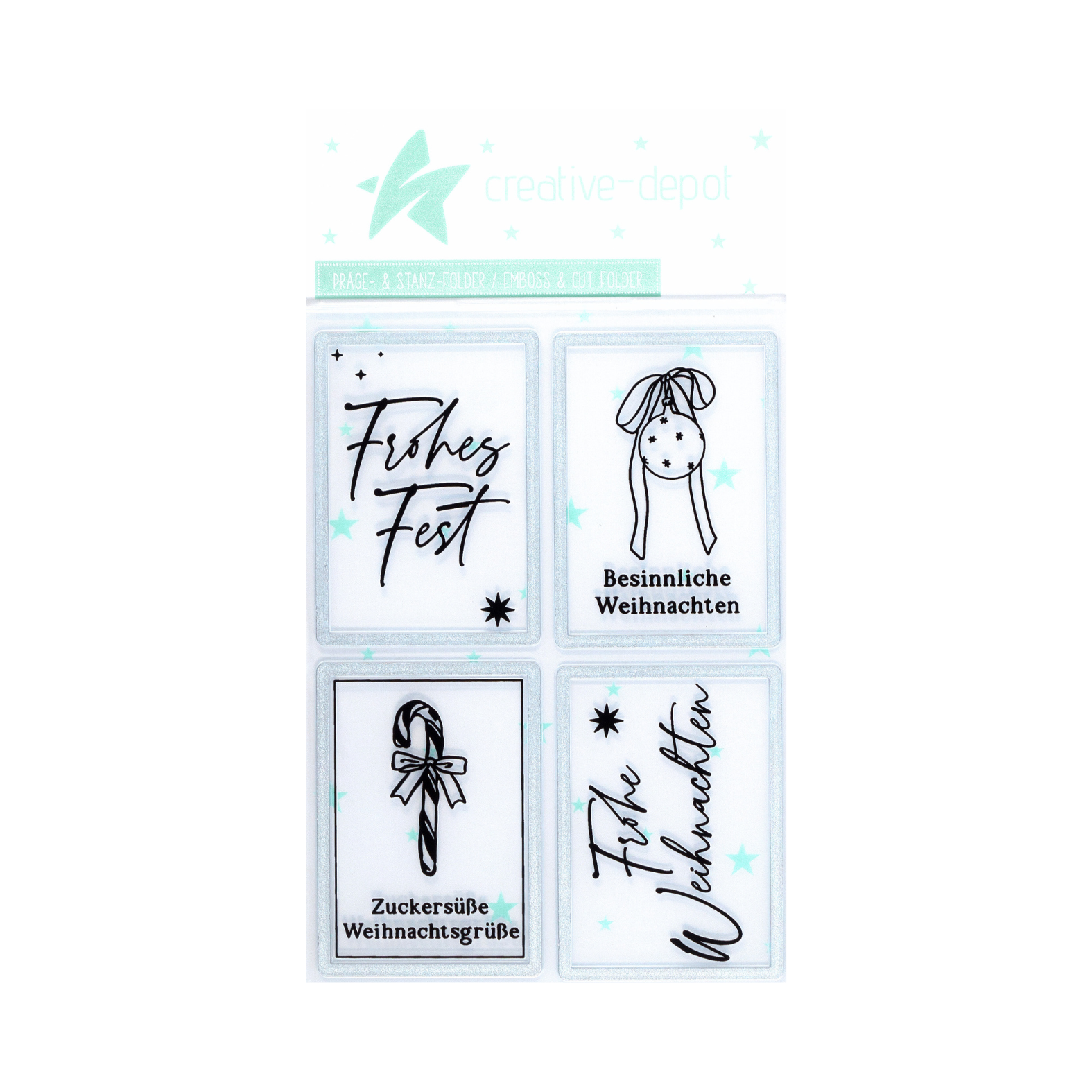Cut & Emboss Folder - Schlichte Textkärtchen - Weihnachten - 11 x 15,5 cm