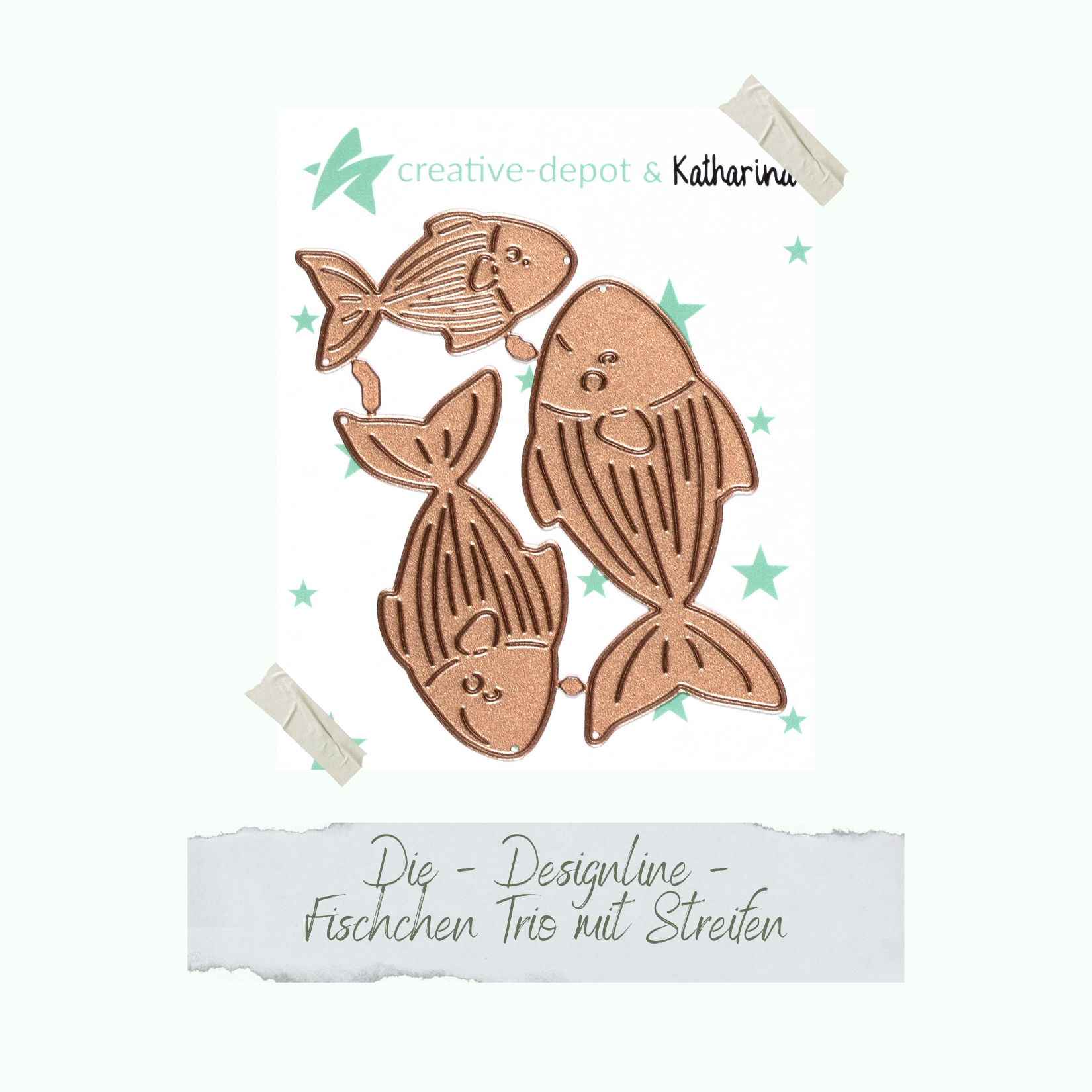 Die - Designline - Fischchen Trio mit Streifen