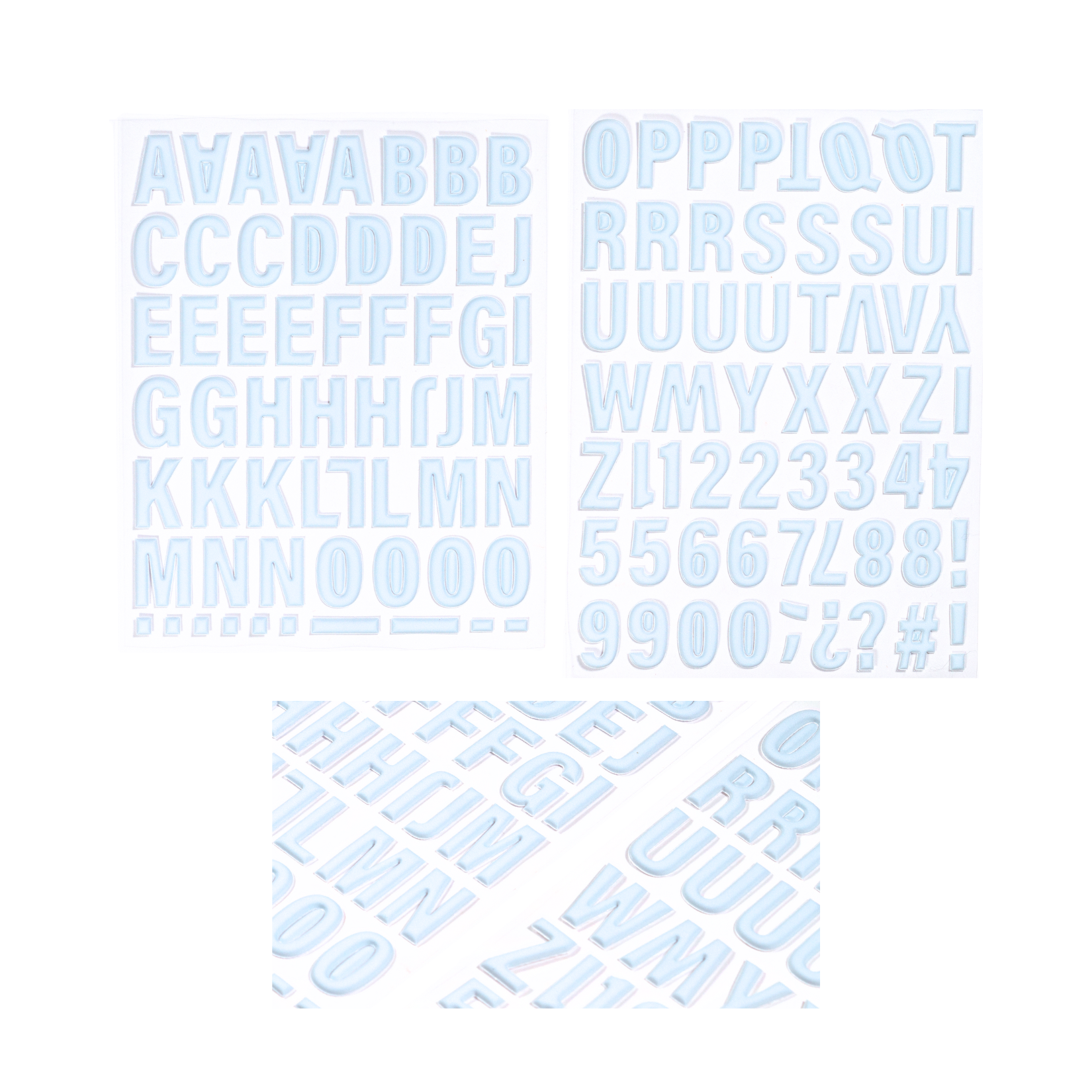 Puffy Sticker - ABC - Baby Blau