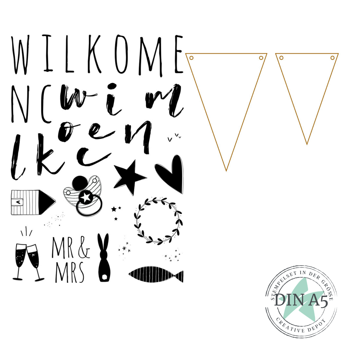 Bundle - Wimpel-Welcome & Wimpel-Dreieck-Set