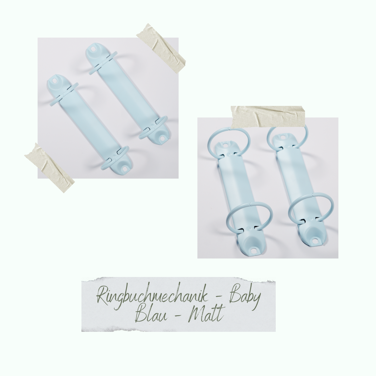 Ringbuchmechanik - Baby Blue - Matt - Buchbindeliebe