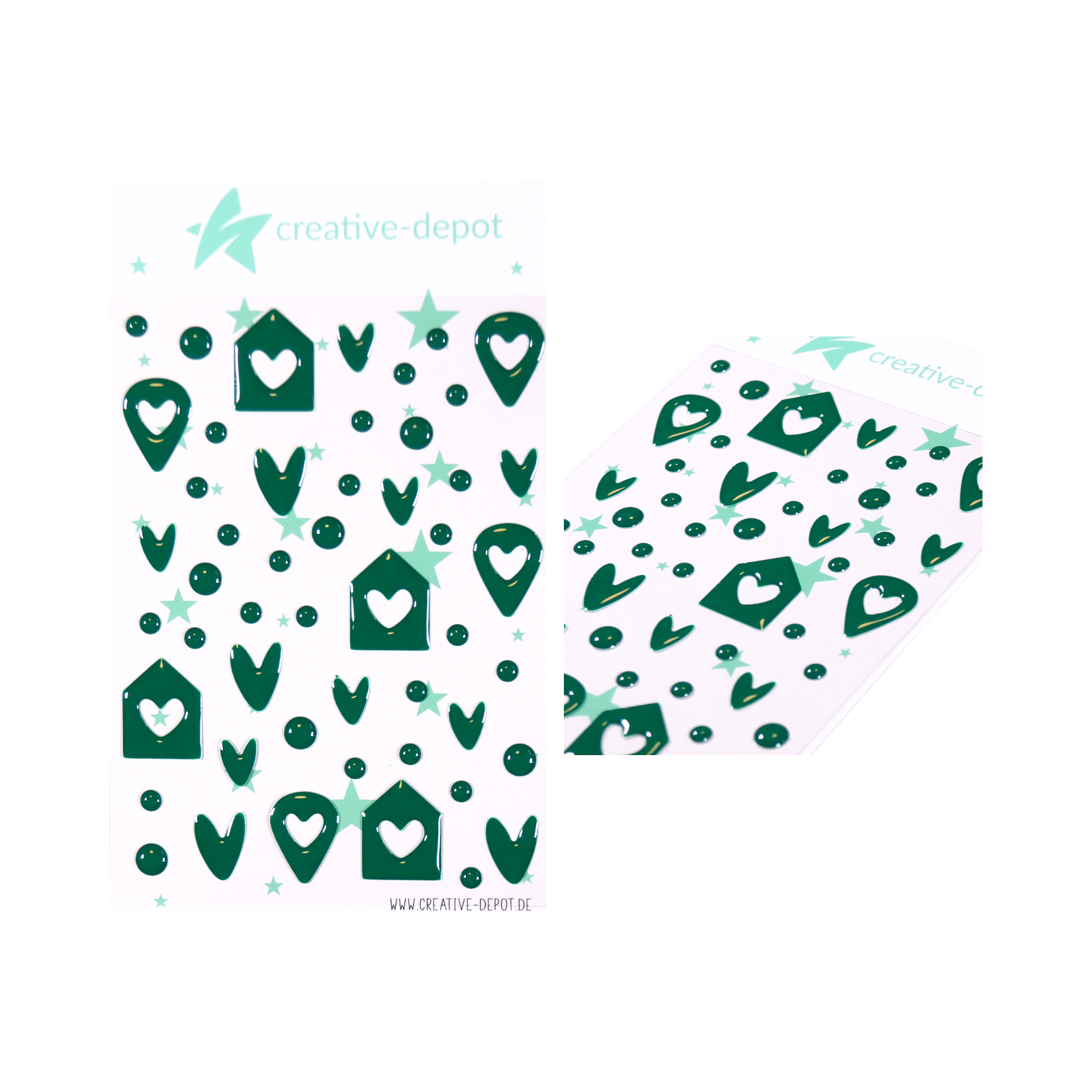 Enamel Dots - Häuschen Mix - Immergrün
