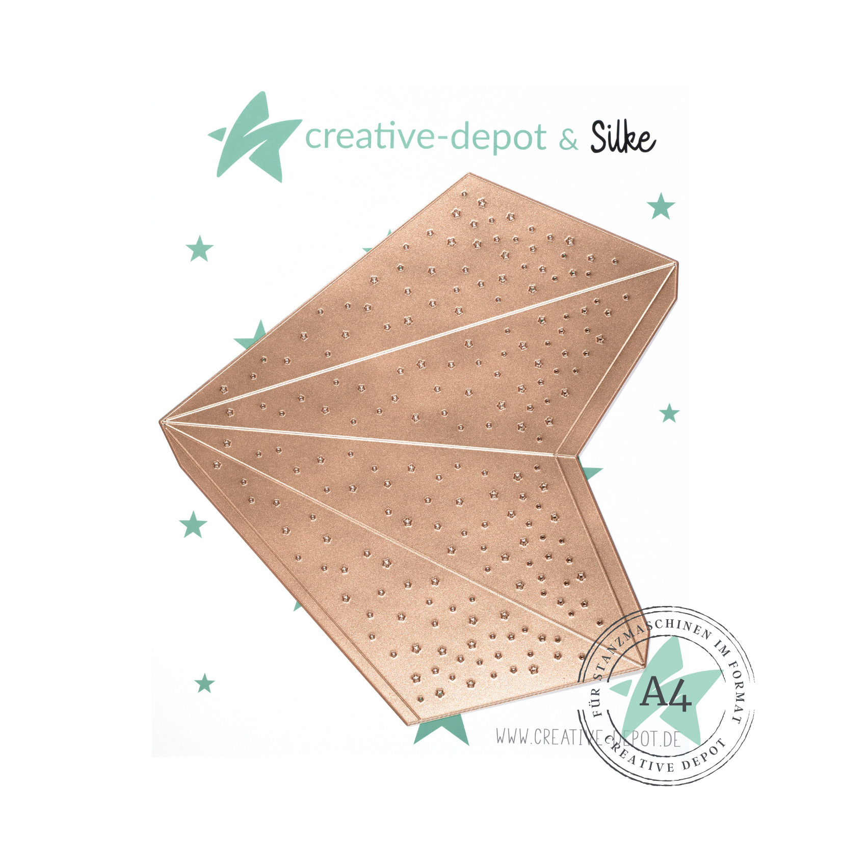 Die - Faltstern - 5 Zacken - Muster - 40 cm