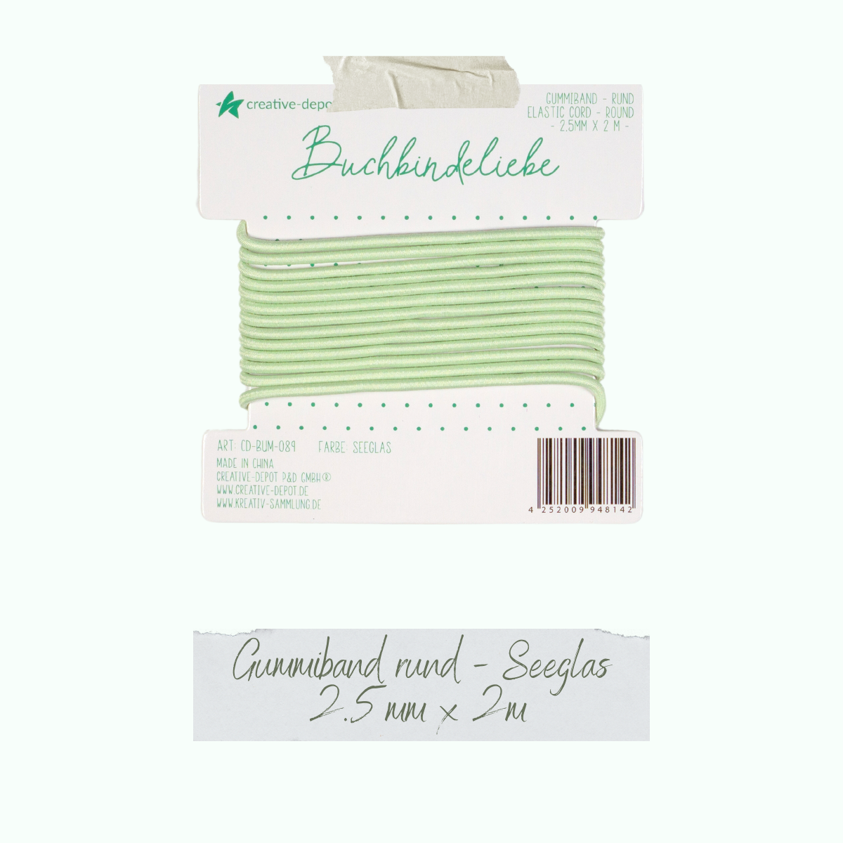 CD-BUM-089_Gummiband-rund-Seeglas Gummiband - Seeglas - rund - Buchbindeliebe