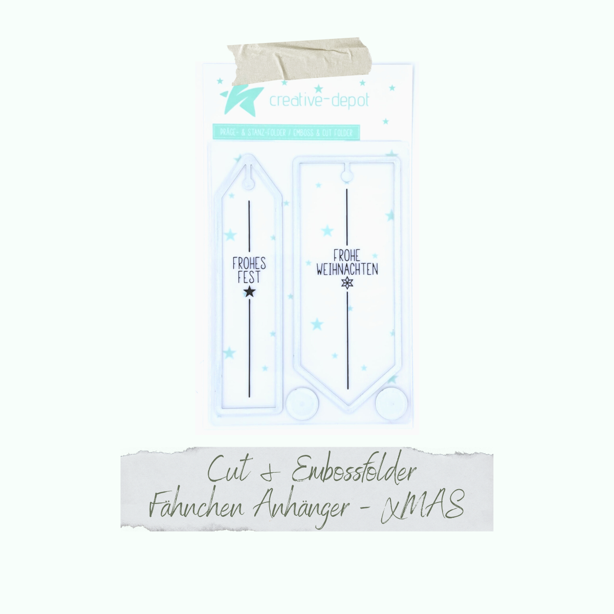 CD-PF-068 Cut & Emboss Folder - Fähnchen Anhänger - Xmas - 11 x 15,5 cm