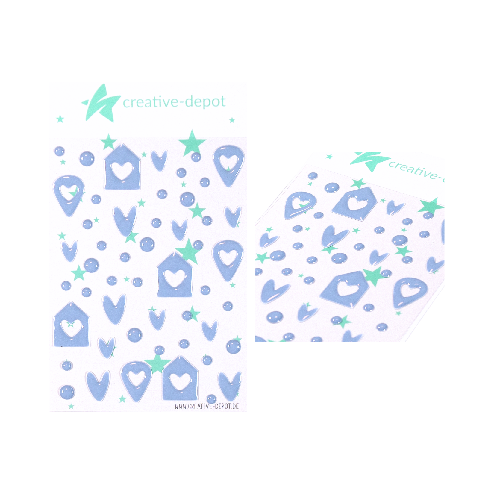 Enamel Dots - Häuschen Mix - Silberblau