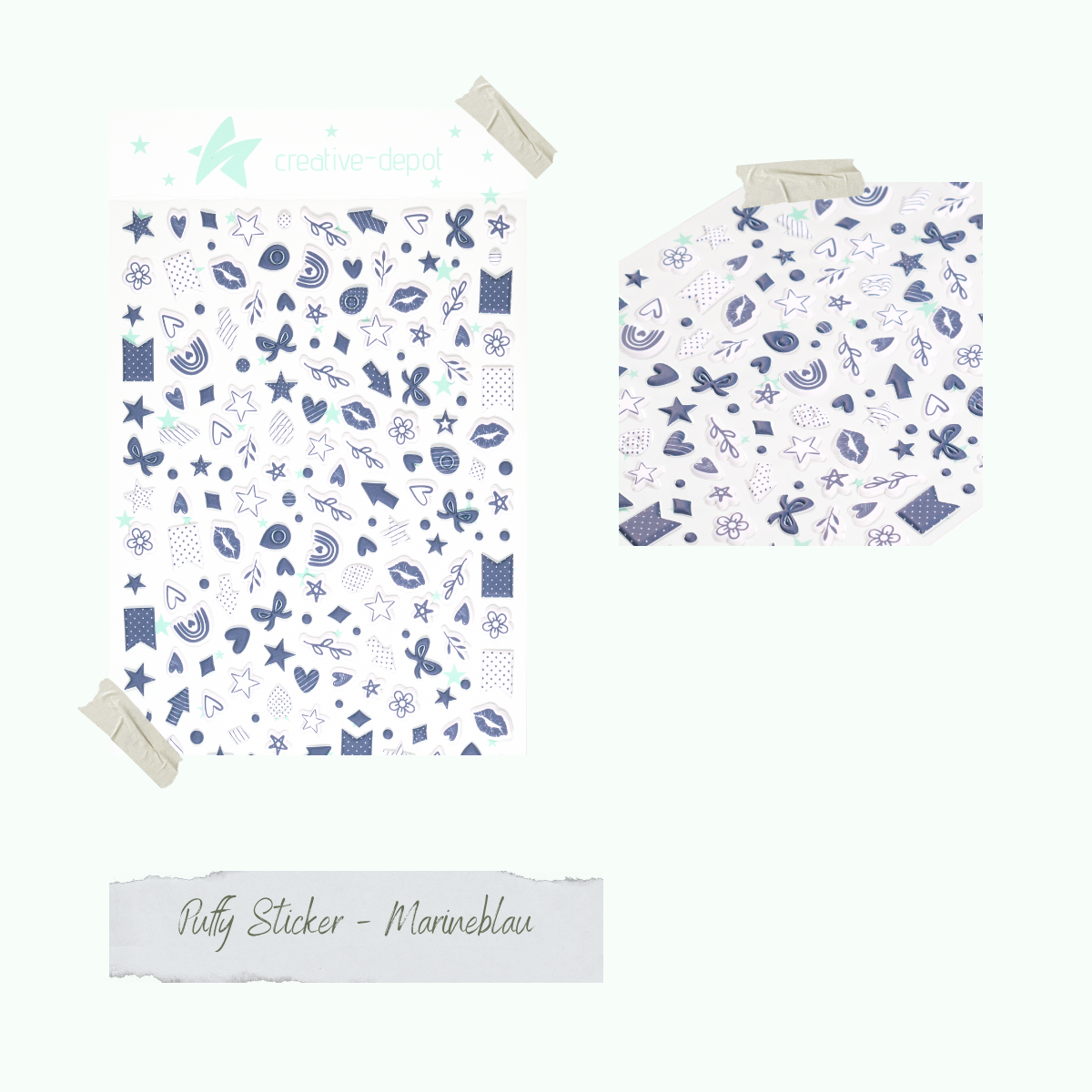 CD-PS-035_Puffy-Sticker-Marineblau Puffy Sticker - Marineblau