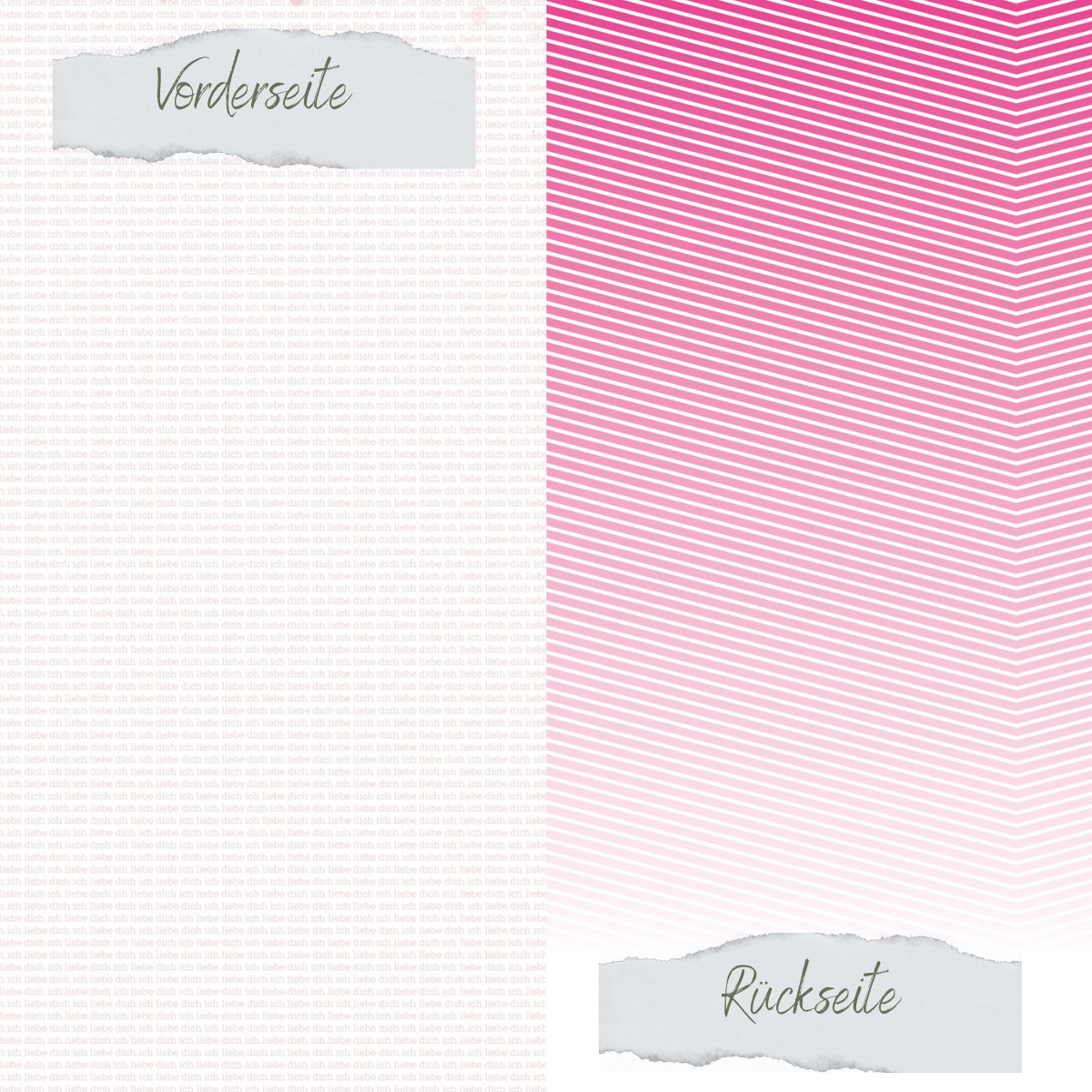 Designpapier - Scrapliebe - Kleiner Liebesbrief - Ich liebe dich - Doppelseitig bedruckt