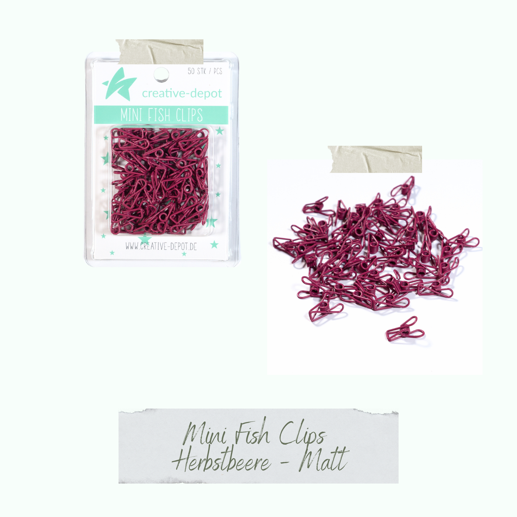 Mini Fish Clip - Herbstbeere - Matt - 50 Stück