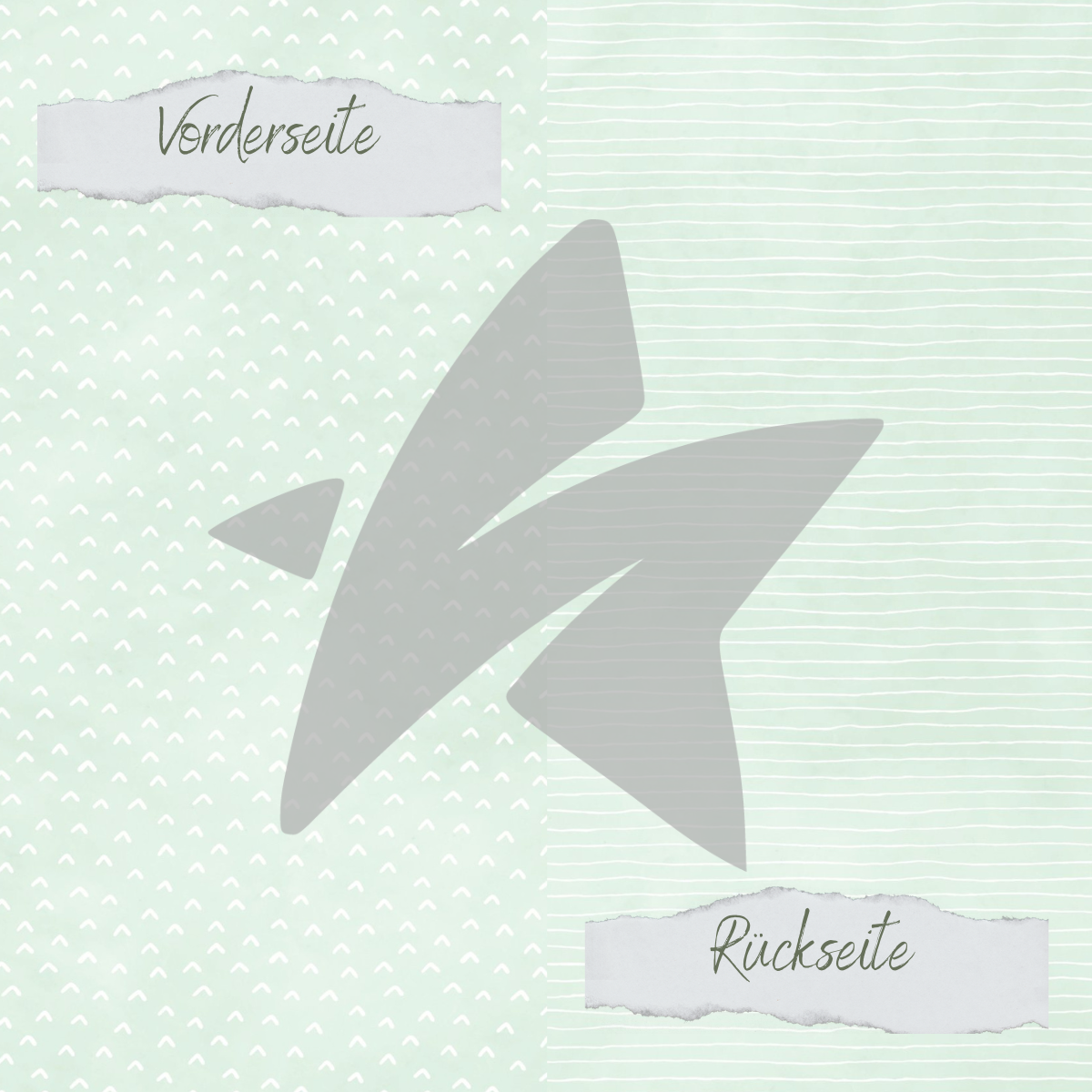 CD-BP-059 Papel de diseño - Basic - Babymint - Doodle Dächer + Streifen - Impreso por las dos caras