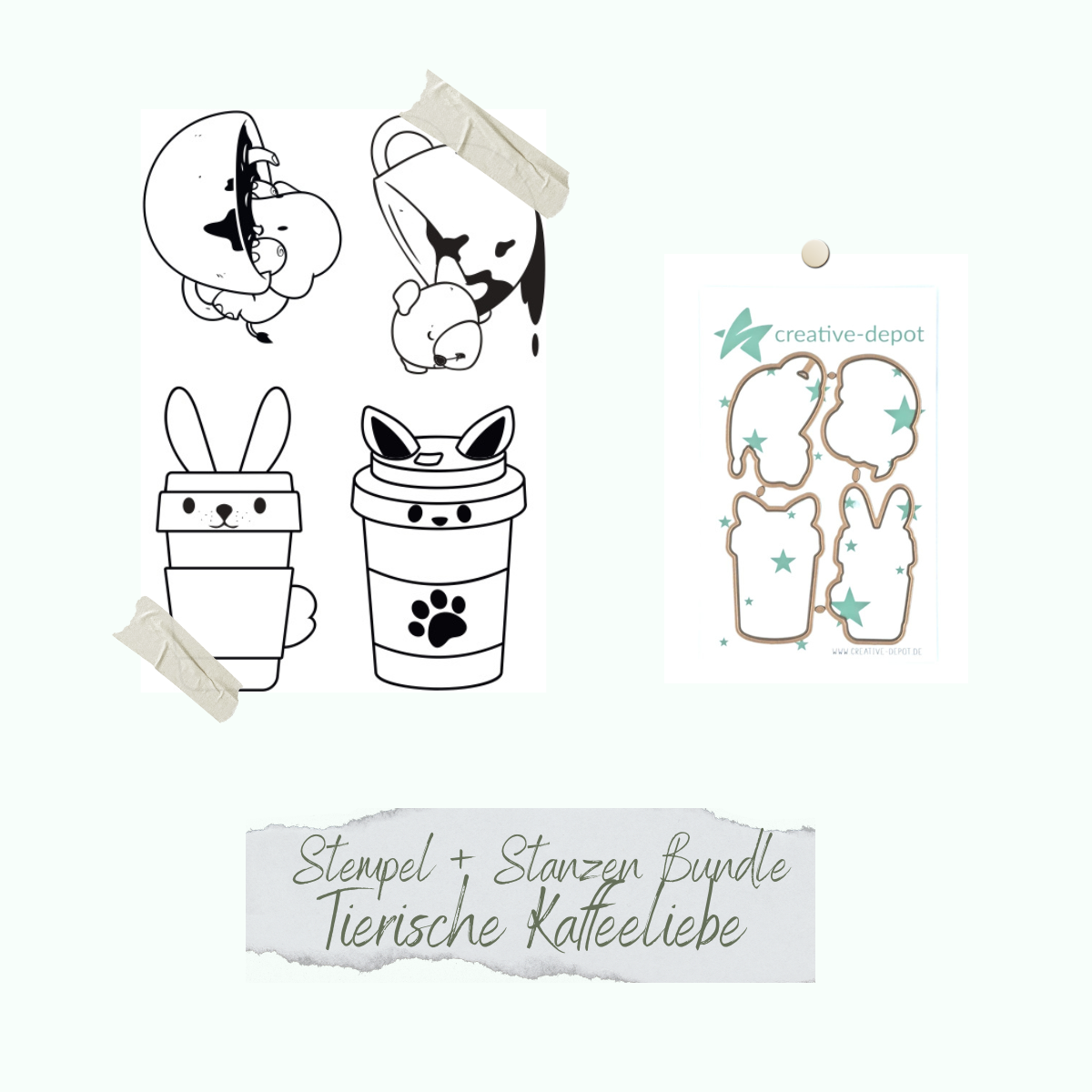 Bundle - Stamp Set & Punches - Tierische Kaffeeliebe