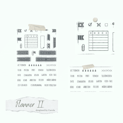 4 Stempelset - Designlinie - Planner II