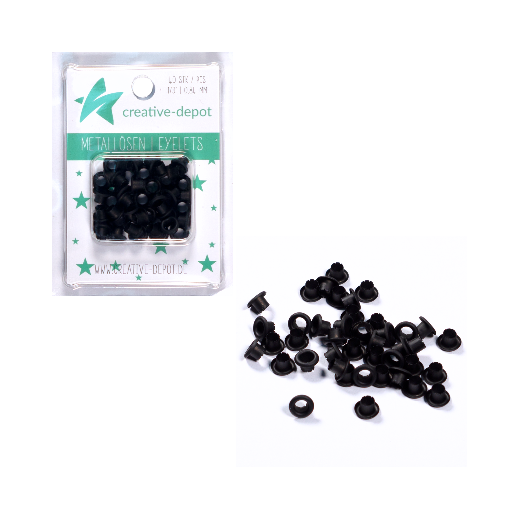 Eyelets - Schwarz - Matt - 8 mm