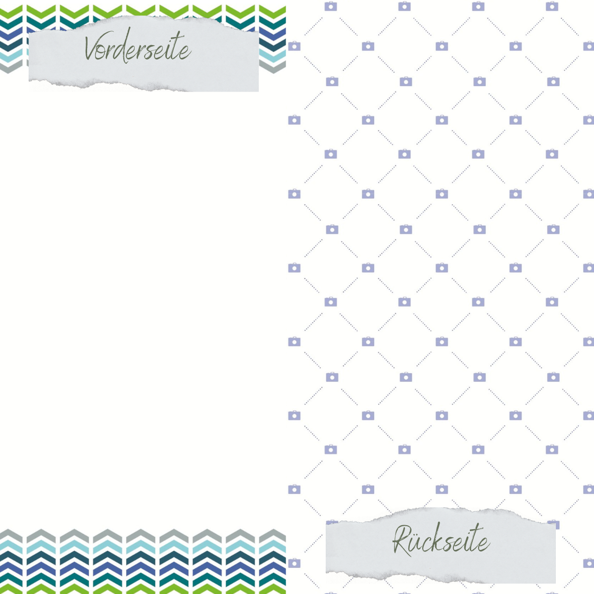 Designpapier - Designline - Scrapliebe - Reise - Chevron Rand - Doppelseitig bedruckt