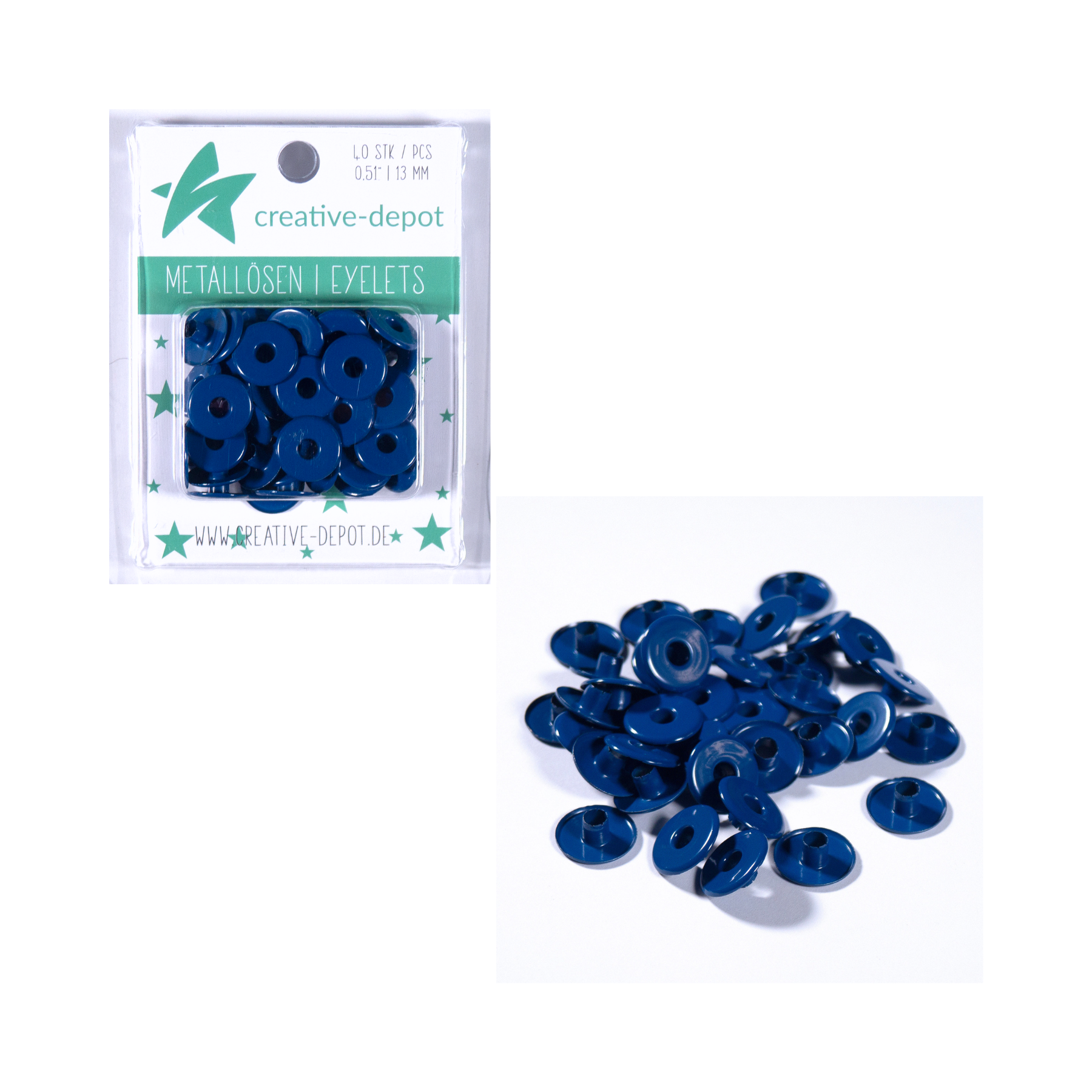 Largeur des oeillets - Bleu marine - 13mm