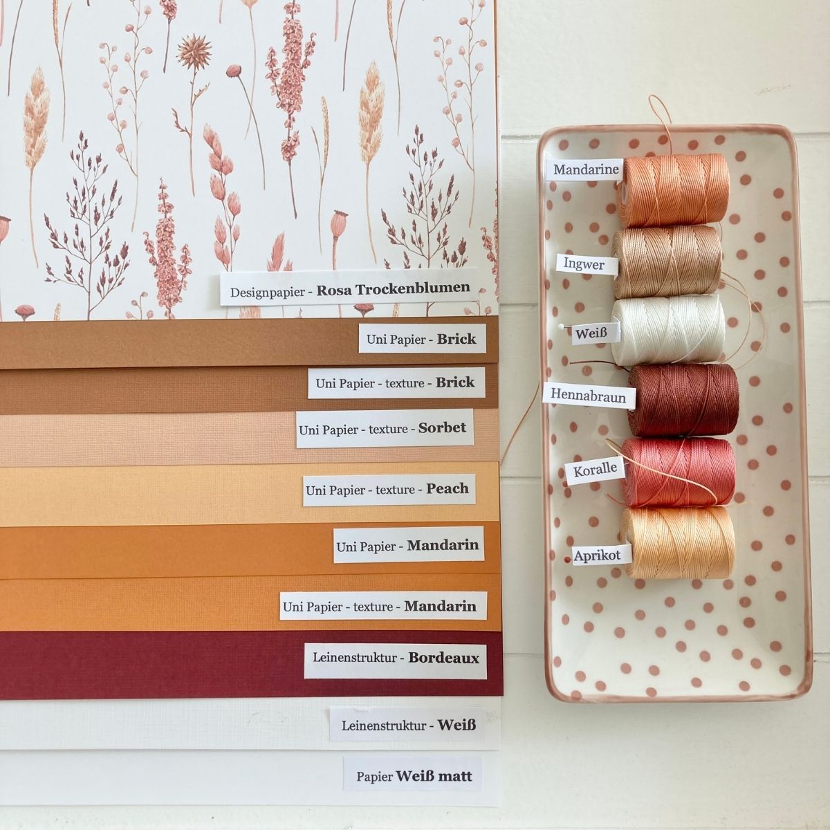 Designpapier-Rosa-Trockenblumen