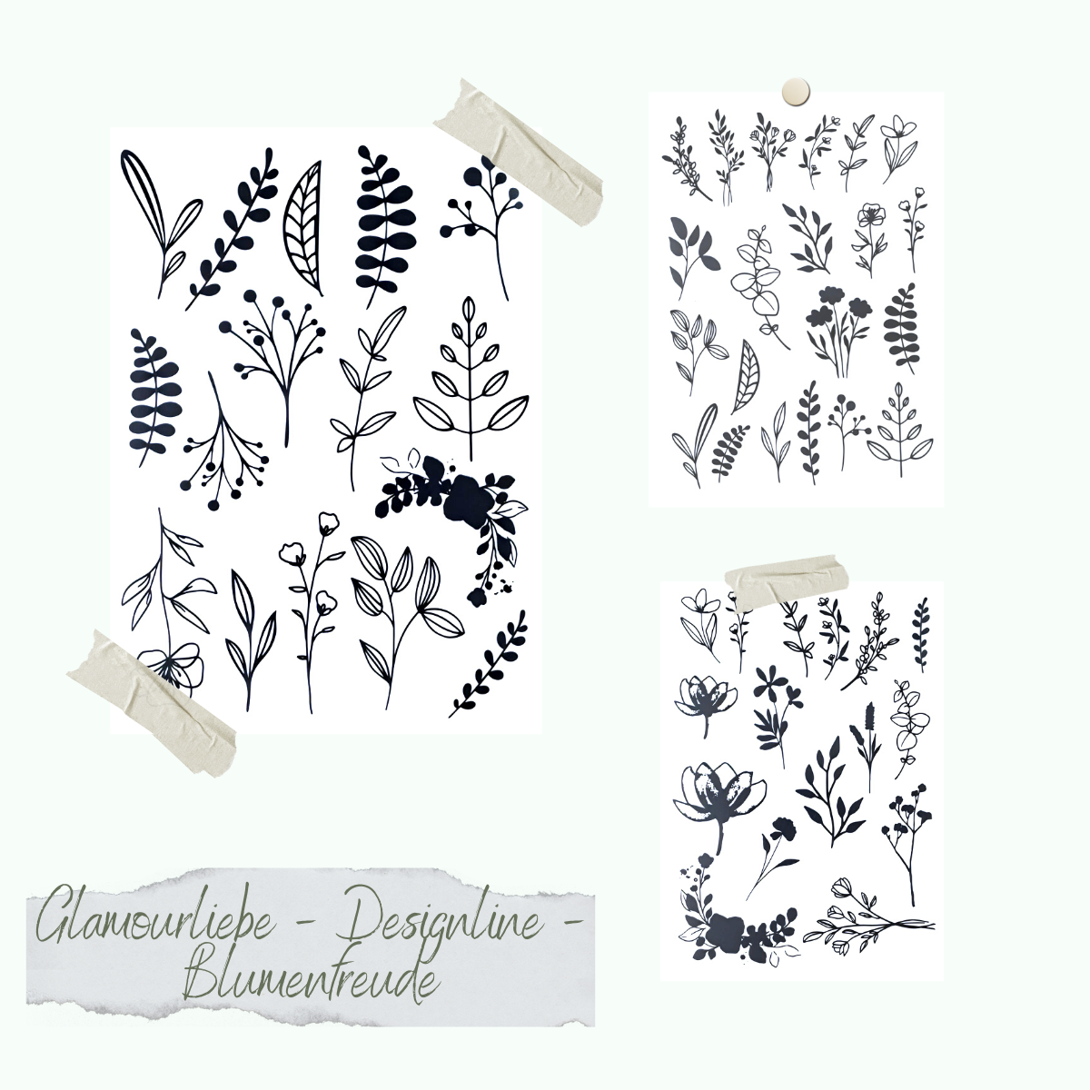 CD-Gla-006 Glamourliebe - Designline - Blumenfreude - A5 - 3 Bögen