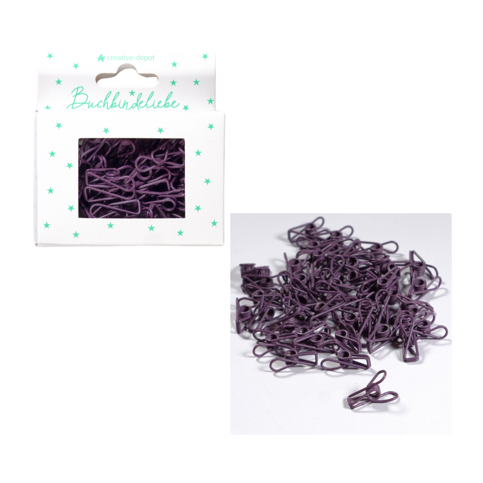 Mini Fish Clip - Vintage Lila - Matt - 50 Stück