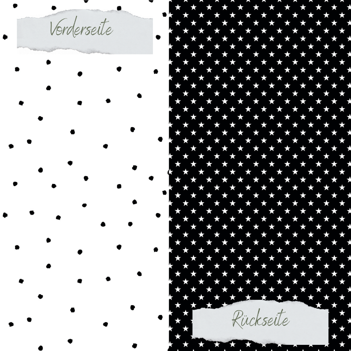 Papel de diseño - Basic - Schwarz - Tupfen + Sternchen - Doppelseitig bedruckt Papel de diseño - Basic - Schwarz - Tupfen + Sternchen - Doppelseitig bedruckt