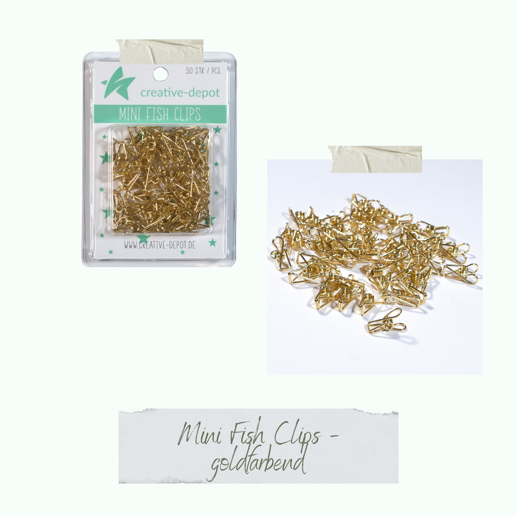 Mini Fish Clip - goldfarbend - 50 Stück Mini Fish Clip - goldfarbend - 50 Stück