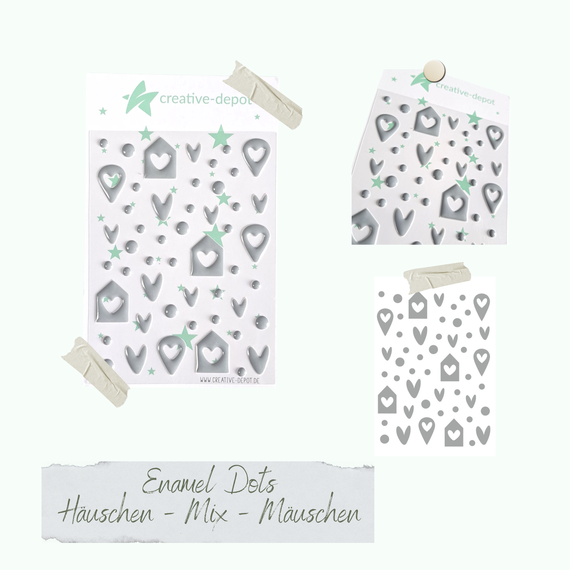 CD-ED-115 Enamel Dots - Häuschen Mix - Mäuschen