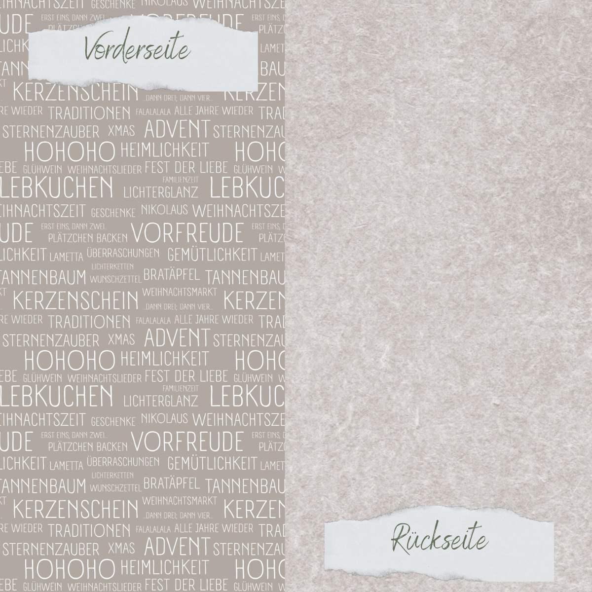 Designpapier - Scrapliebe - Dezembertagebuch - Weihnachtswörter weiß - Taupe - Doppelseitig bedruckt Designpapier - Scrapliebe - Dezembertagebuch - Weihnachtswörter weiß - Taupe - Doppelseitig bedruckt