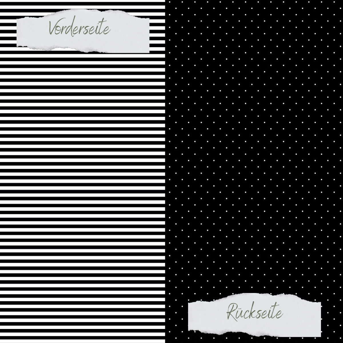Papel de diseño - Basic - Schwarz - Mini Pünktchen + Schmale Streifen - Doppelseitig bedruckt Papel de diseño - Basic - Schwarz - Mini Pünktchen + Schmale Streifen - Doppelseitig bedruckt