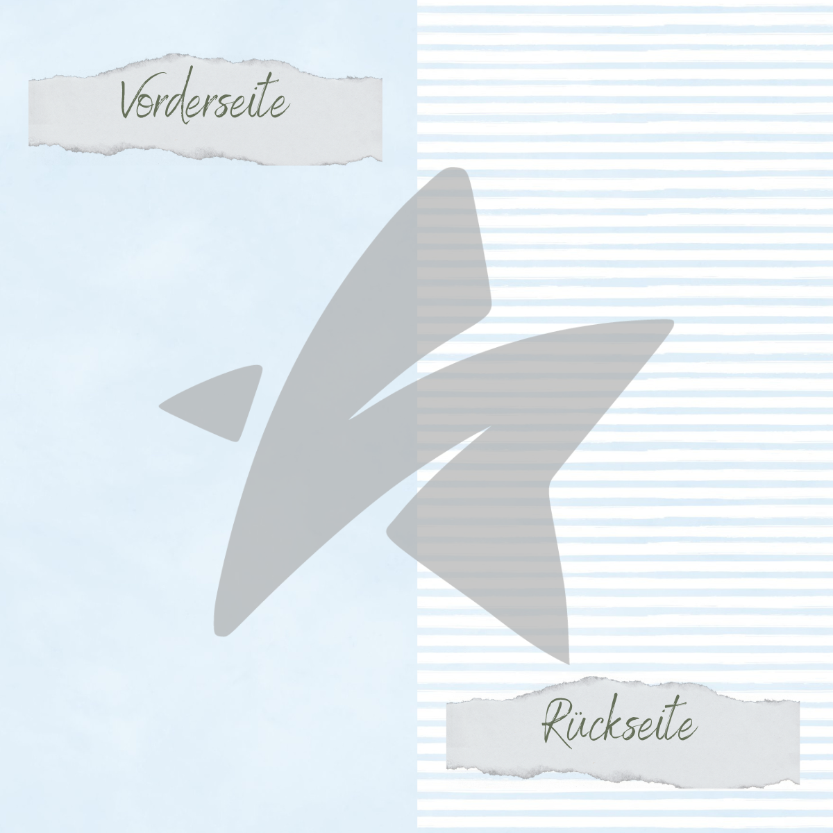 CD-BP-079 Papier à dessin - Basic - Baby Blau - Streifen + Uni - Imprimé double face