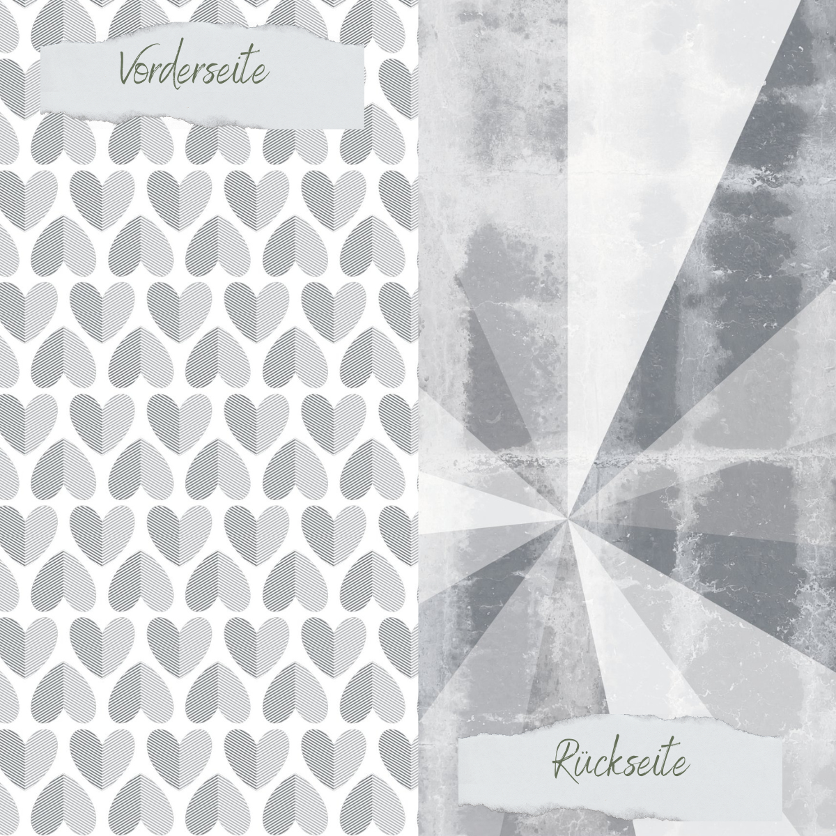 Designpapier - Scrapliebe - Kleiner Liebesbrief - Chevron-Herzen - Doppelseitig bedruckt
