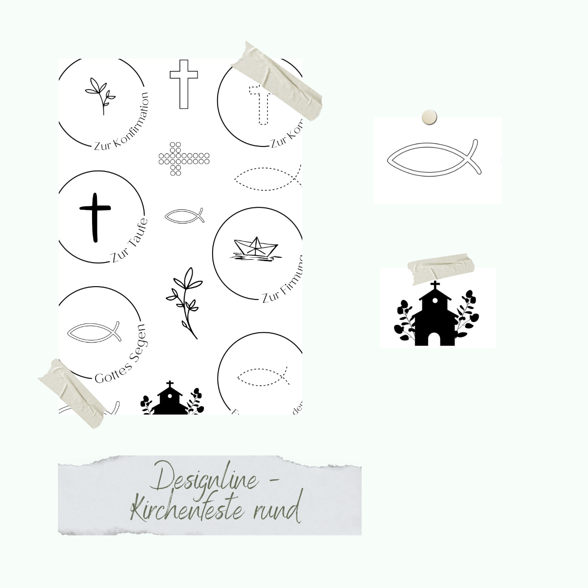 CD-Stt-1271 Stempelset - Designline - Kirchenfeste rund