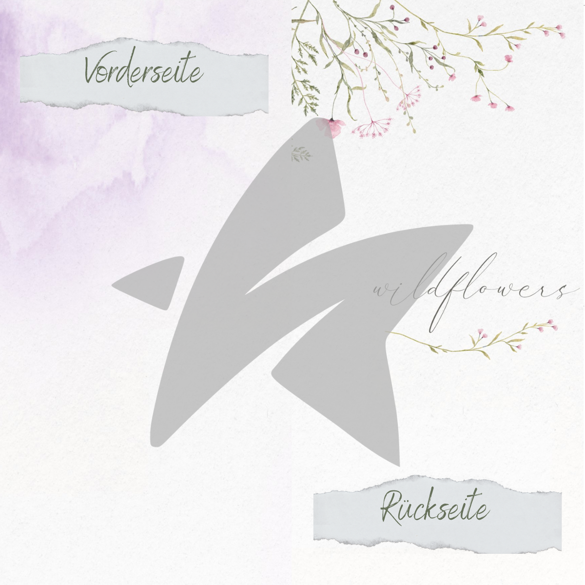 CD-DP-748 Papel de diseño - Wilde Blumen - Blumige Ecken - Impreso por las dos caras