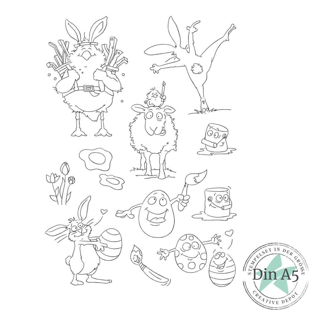 Stempelset - Lustige Ostergesellen