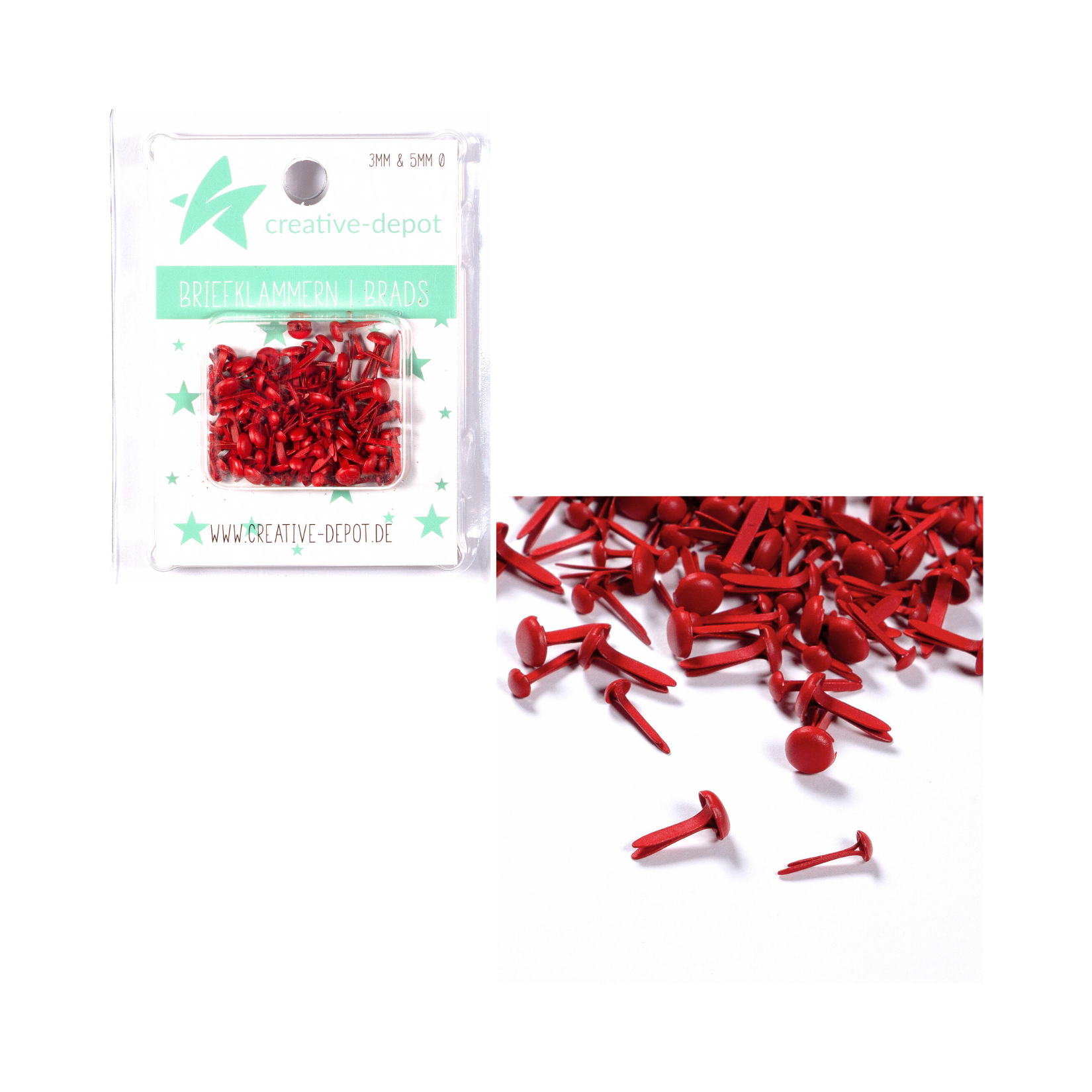 Brads - Weihnachtsrot - Matt - 100 Stück