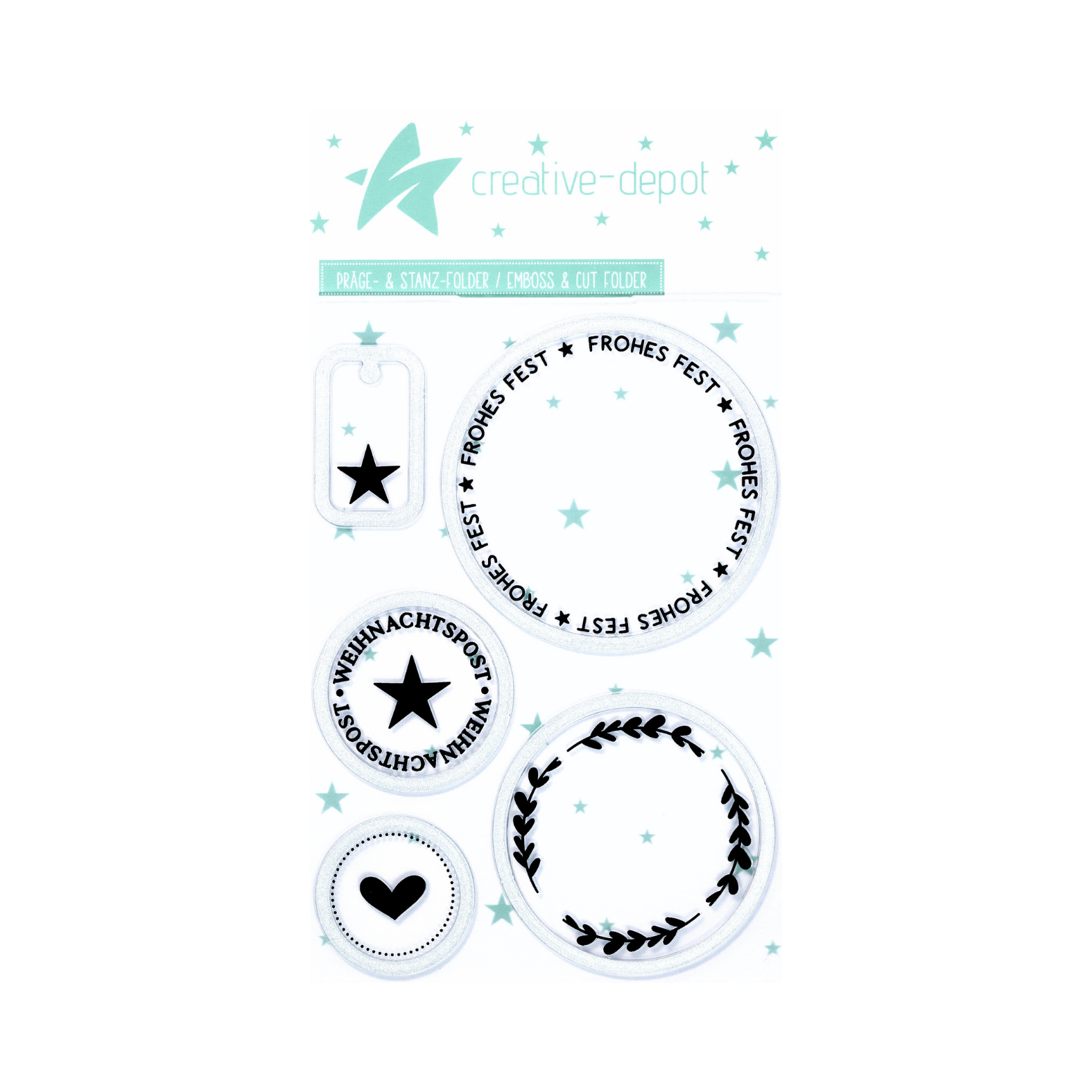 Cut & Emboss Folder - Textkreis - Frohes Fest - 11 x 15,5 cm Cut & Emboss Folder - Textkreis - Frohes Fest - 11 x 15,5 cm