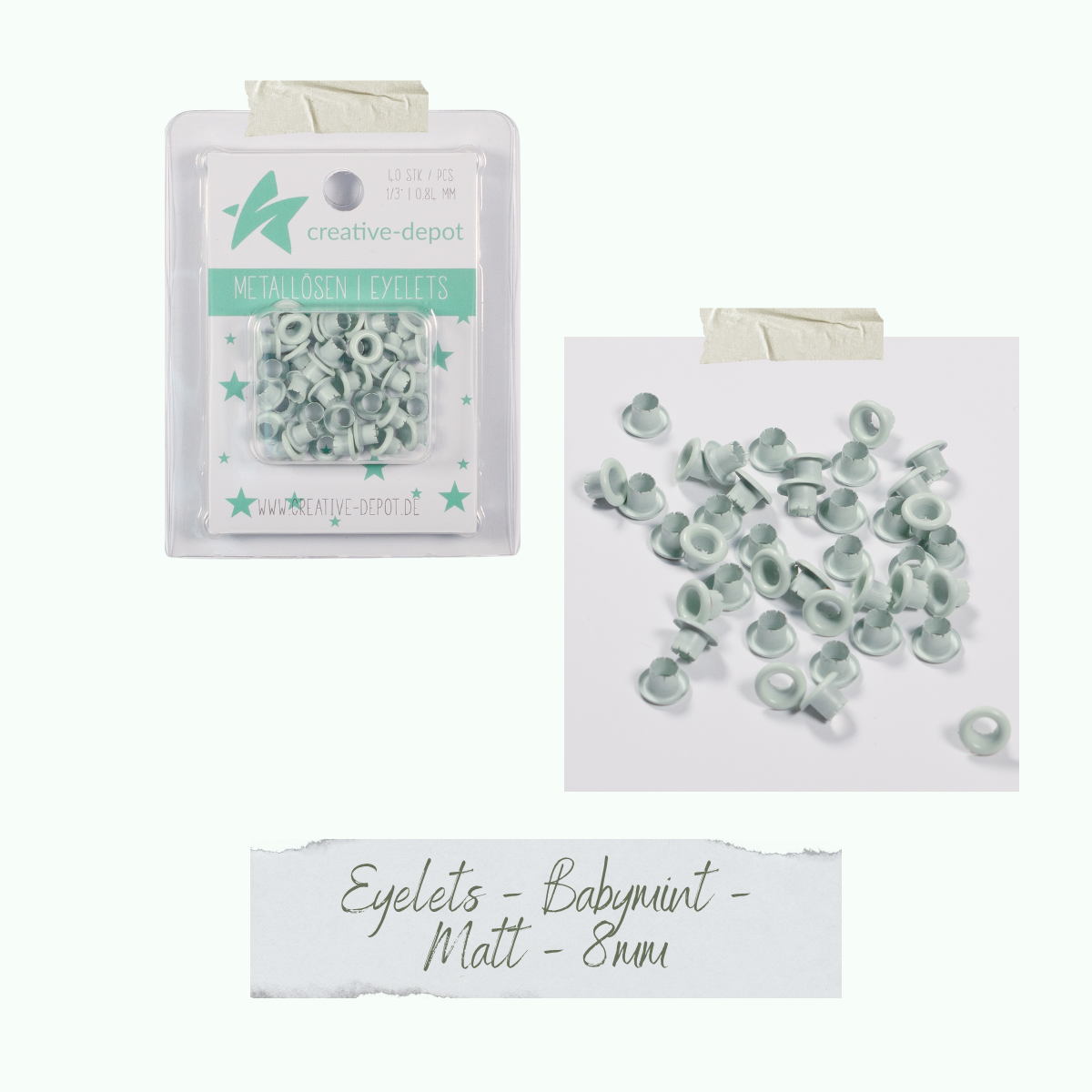 Eyelets - Babymint - Matt - 8 mm