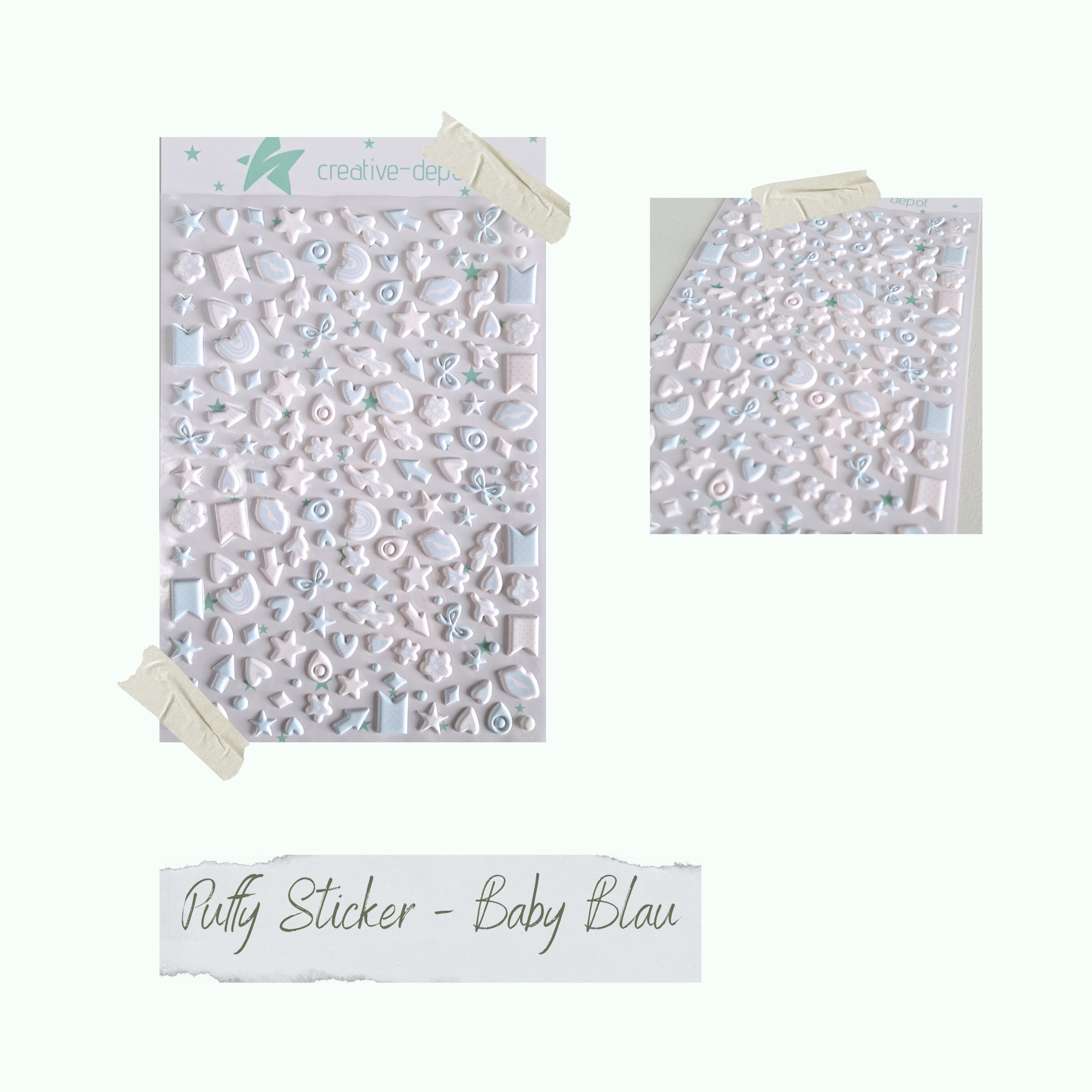 CD-PS-023 Puffy Sticker - Baby Blau